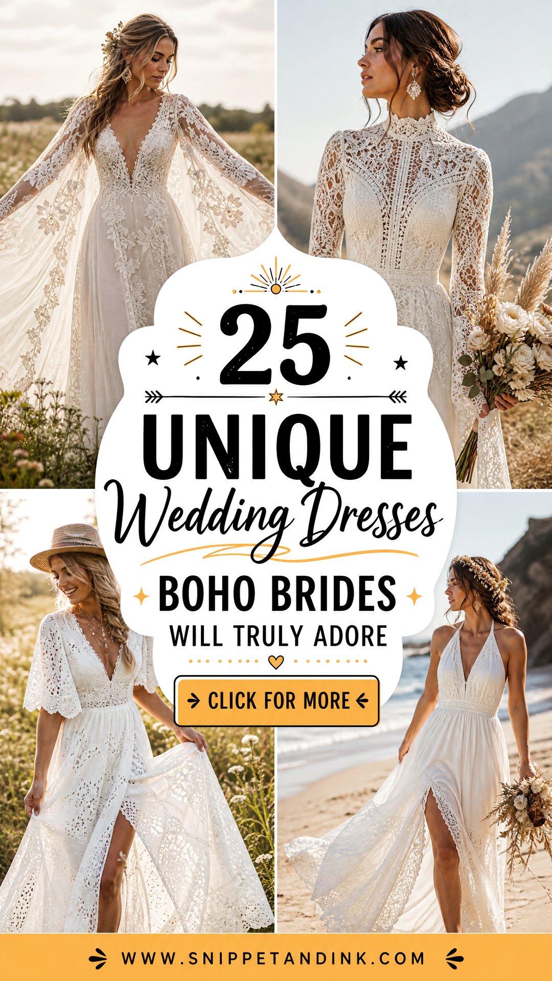 25 Unique Wedding Dresses Boho Brides Will Truly Adore - 25 Unique Wedding Dresses Boho Brides Will Truly Adore