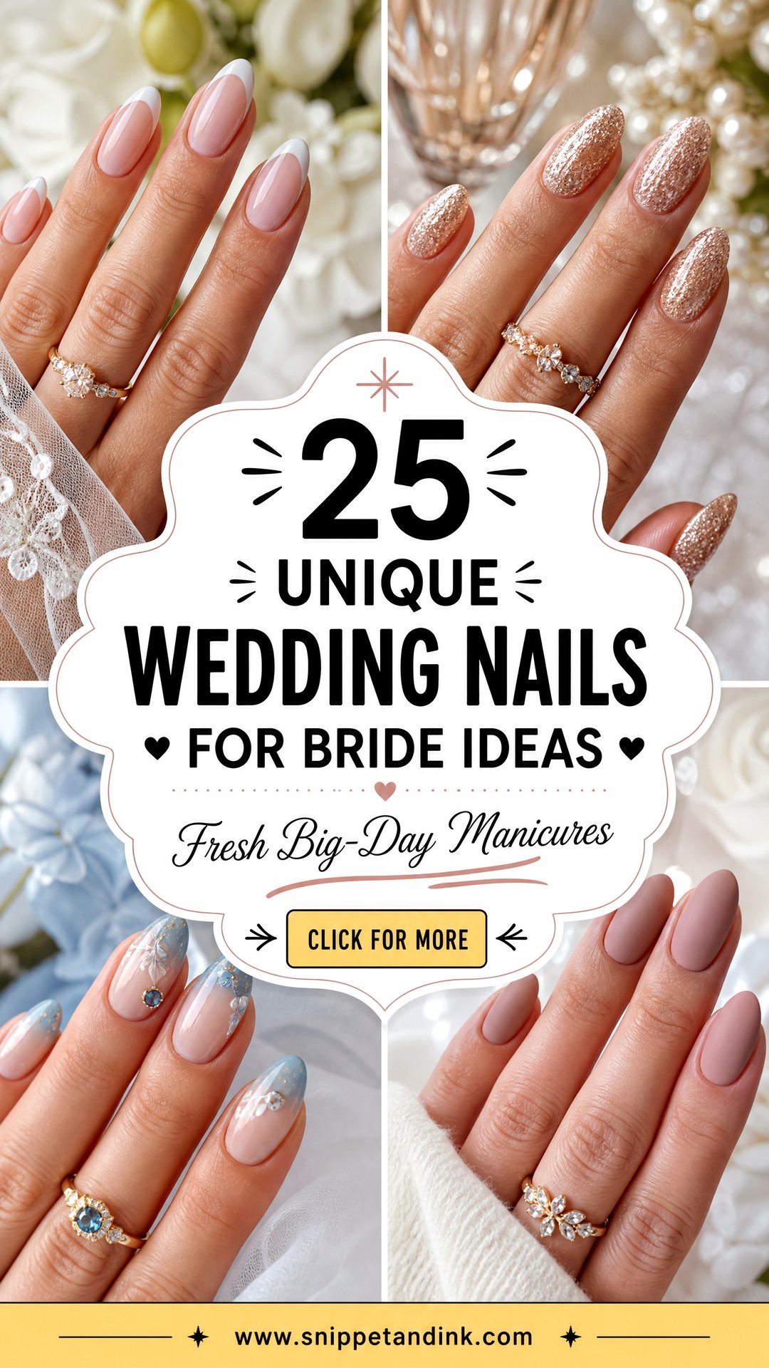 25 Unique Wedding Nails for Bride Fresh Big-Day Manicures - 25 Unique Wedding Nails for Bride: Fresh Big-Day Manicures
