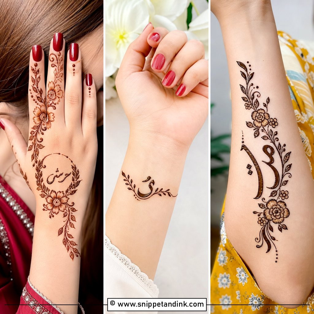 25 Urdu Name Mehndi Design Ideas for Meaningful Henna Art