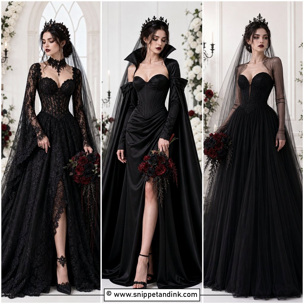 25 Vampire Wedding Dress Ideas for Dark Romantic Brides