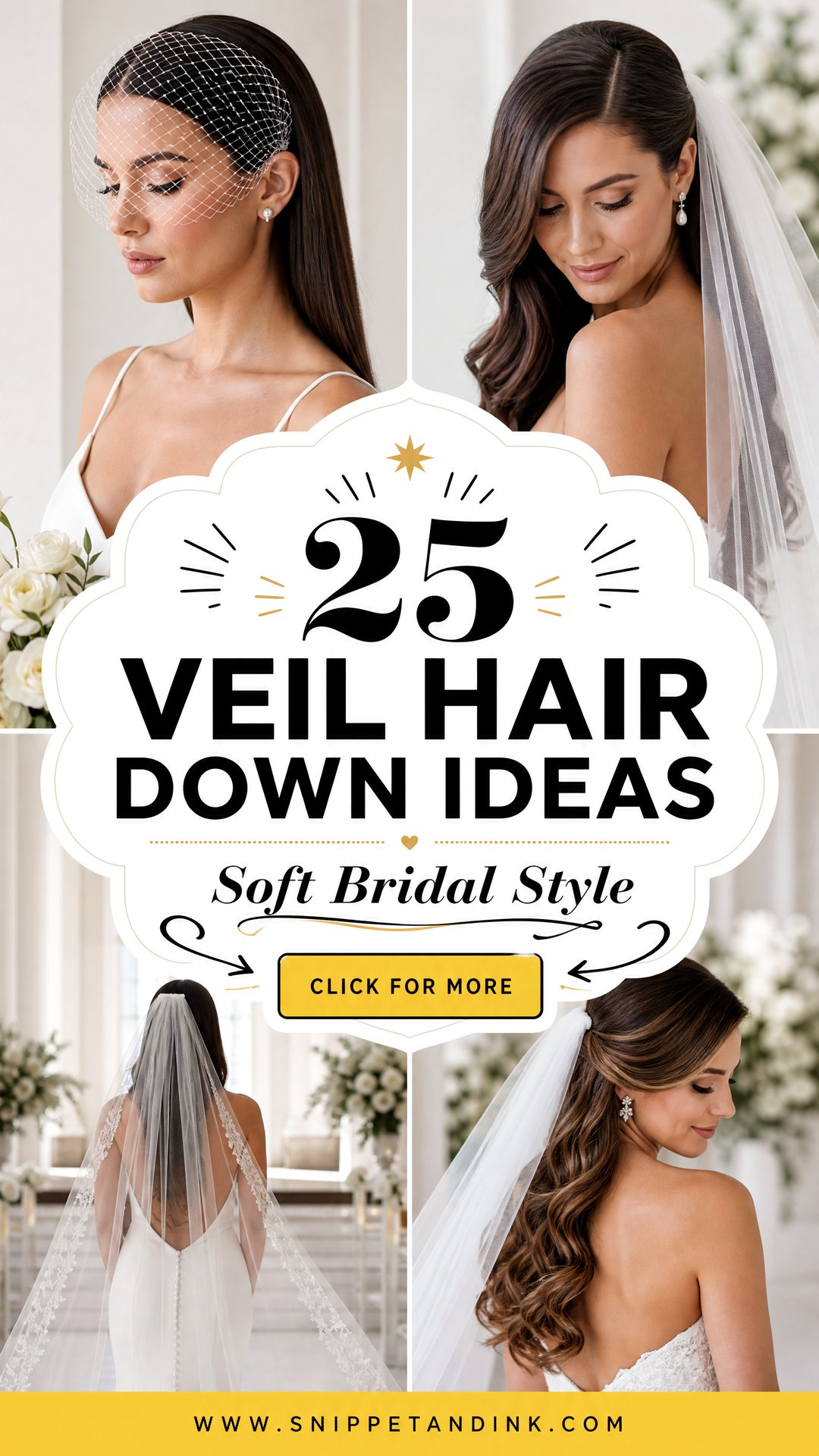 25 Veil Hair Down Ideas for Soft Bridal Style Inspiration - 25 Veil Hair Down Ideas for Soft Bridal Style Inspiration