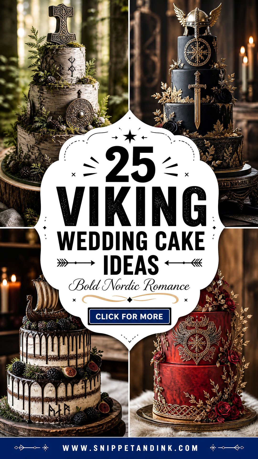 25 Viking Wedding Cake Ideas for Bold Nordic Romance - 25 Viking Wedding Cake Ideas for Bold Nordic Romance