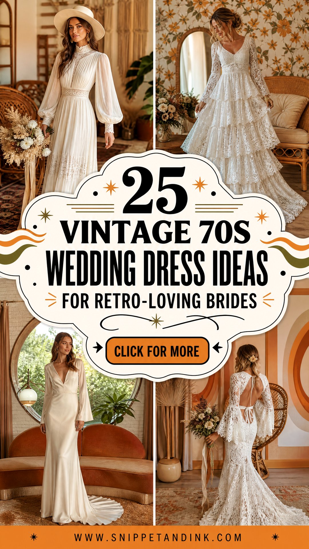25 Vintage 70s Wedding Dress Ideas for Retro-Loving Brides - 25 Vintage 70s Wedding Dress Ideas for Retro-Loving Brides