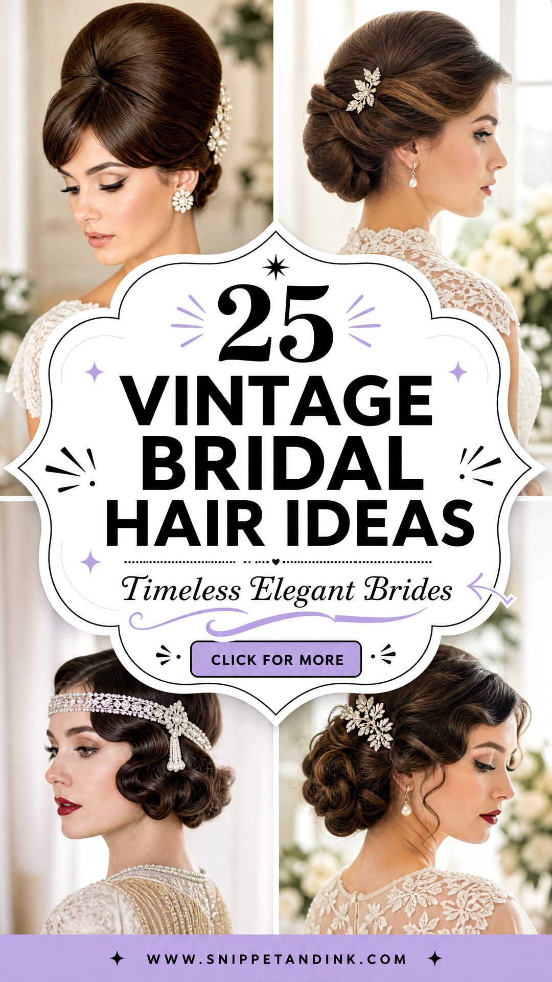 25 Vintage Bridal Hair Ideas for Timeless Elegant Brides - 25 Vintage Bridal Hair Ideas for Timeless, Elegant Brides