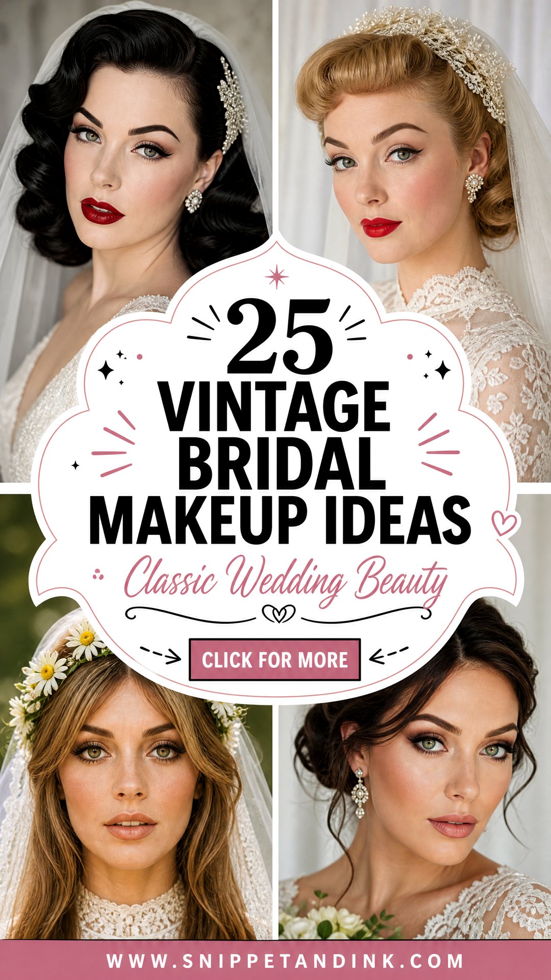 25 Vintage Bridal Makeup Ideas for Classic Wedding Beauty - 25 Vintage Bridal Makeup Ideas for Classic Wedding Beauty