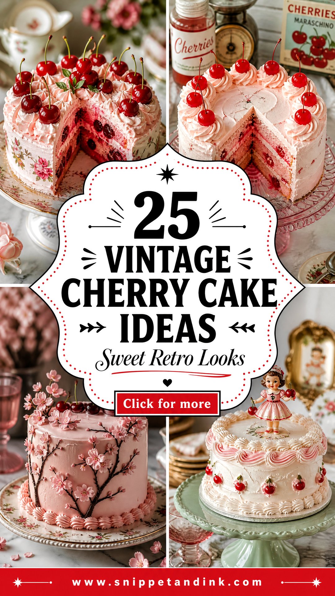 25 Vintage Cherry Cake Ideas for Wedding Sweet Retro Looks - 25 Vintage Cherry Cake Ideas for Wedding: Sweet Retro Looks