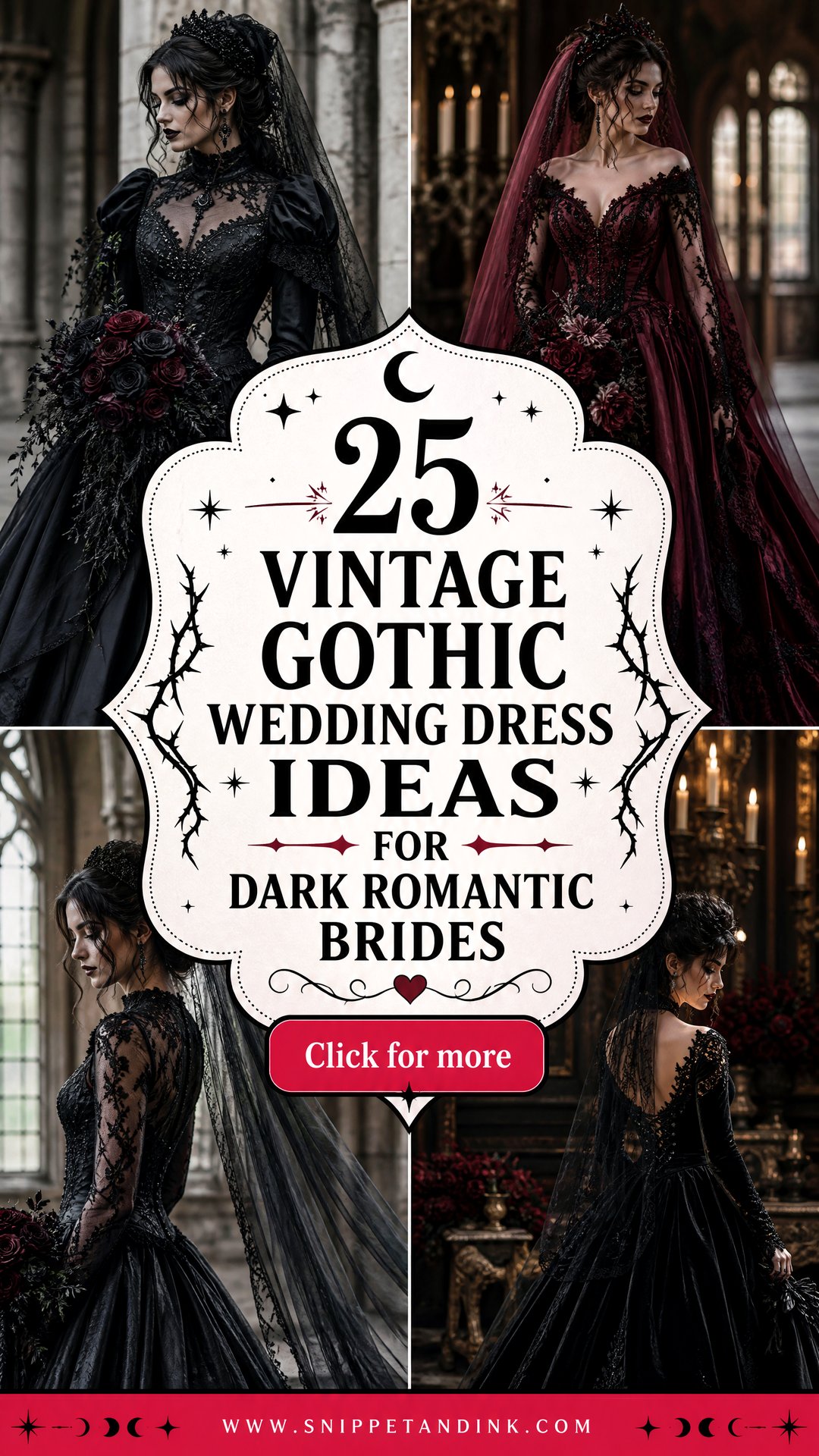 25 Vintage Gothic Wedding Dress Ideas for Dark Romantic Brides - 25 Vintage Gothic Wedding Dress Ideas for Dark Romantic Brides