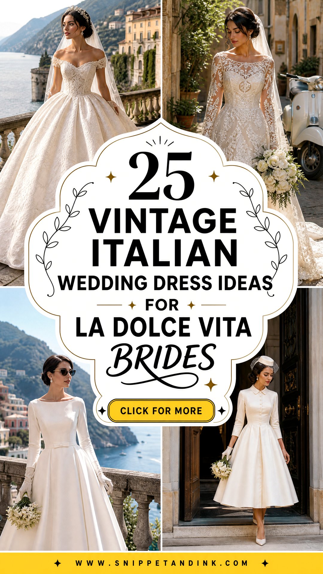25 Vintage Italian Wedding Dress Ideas for La Dolce Vita Brides - 25 Vintage Italian Wedding Dress Ideas for La Dolce Vita Brides