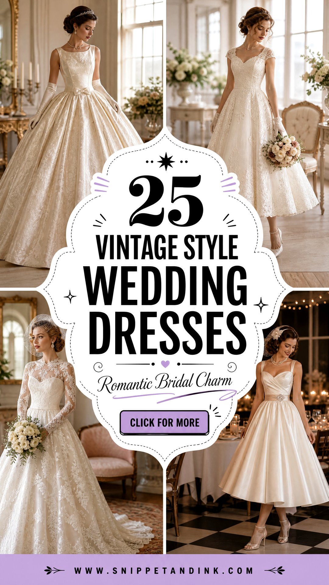 25 Vintage Style Wedding Dresses for Romantic Brides - 25 Vintage Style Wedding Dresses for Romantic Brides