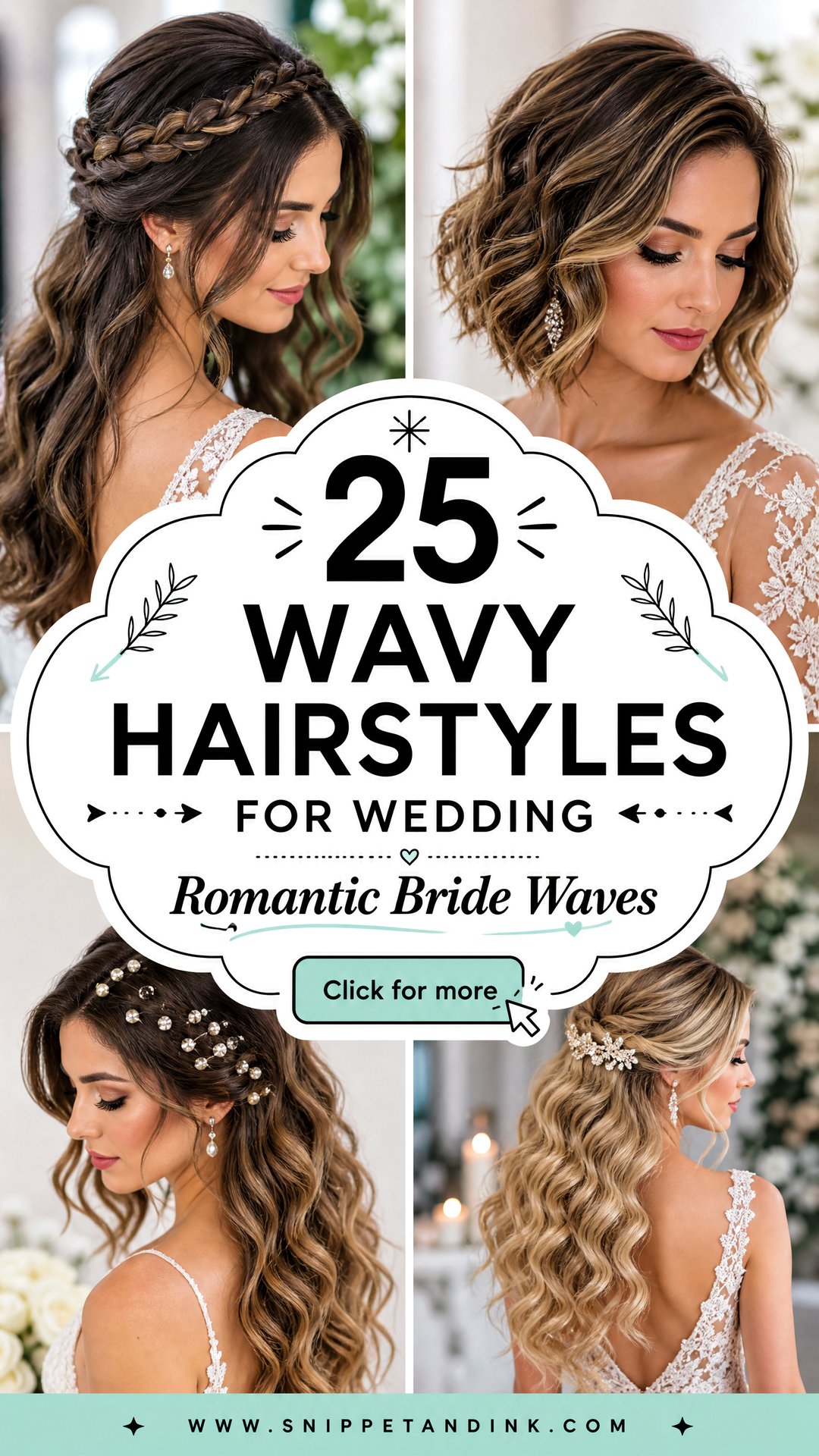 25 Wavy Hairstyles for Wedding Romantic Looks for Brides - 25 Wavy Hairstyles for Wedding: Romantic Looks for Brides