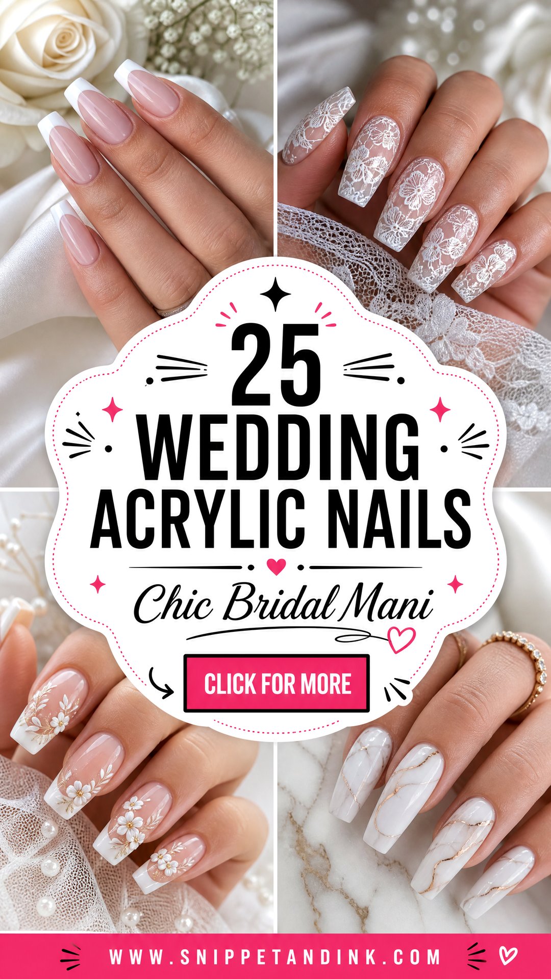 25 Wedding Acrylic Nails for a Chic Bridal Manicure - 25 Wedding Acrylic Nails for a Chic Bridal Manicure