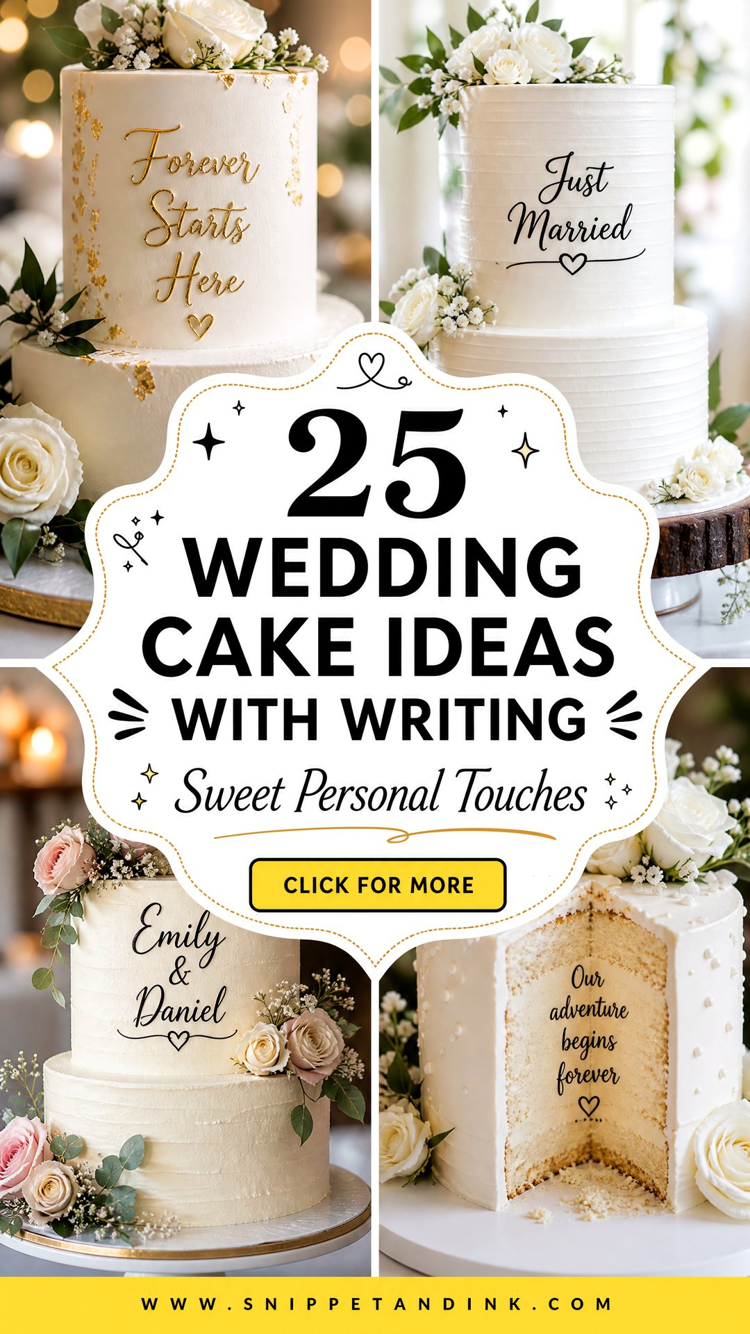 25 Wedding Cake Ideas with Writing for Sweet Personal Touches - 25 Wedding Cake Ideas with Writing for Sweet Personal Touches