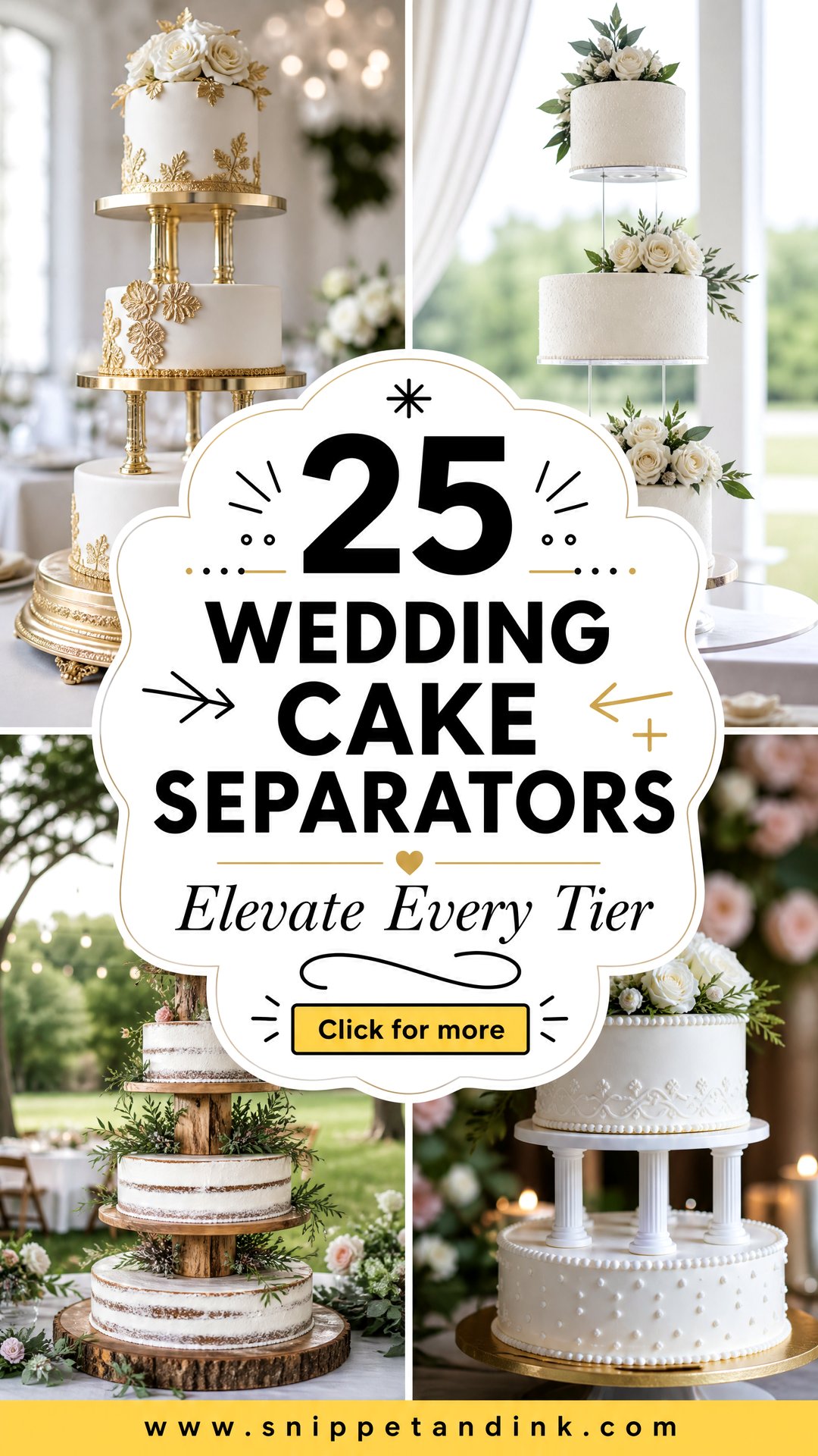 25 Wedding Cake Separators for Elegant Tiered Designs - 25 Wedding Cake Separators for Elegant Tiered Designs