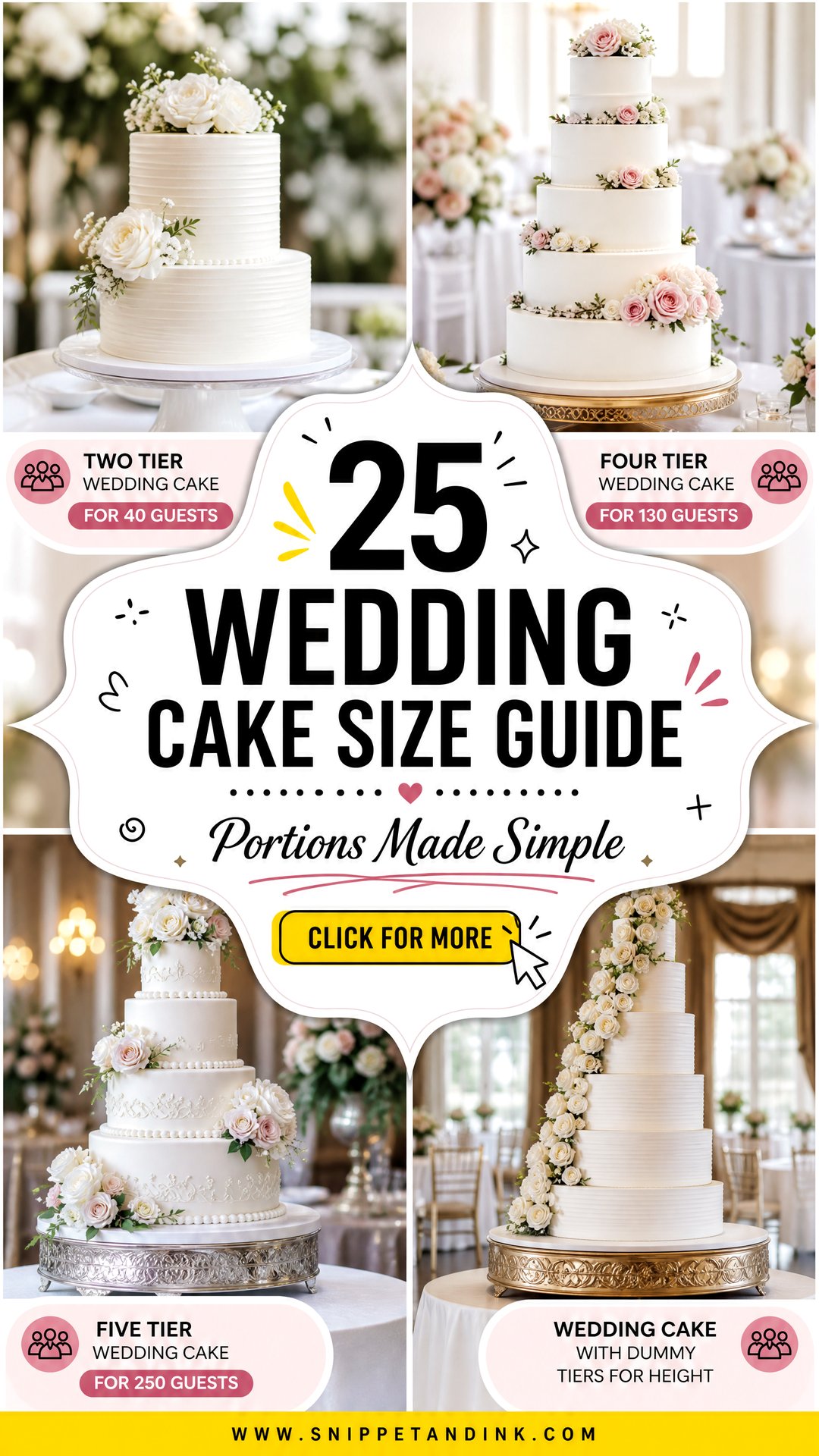 25 Wedding Cake Size Guide Easy Portions for Every Guest - 25 Wedding Cake Size Guide: Easy Portions for Every Guest