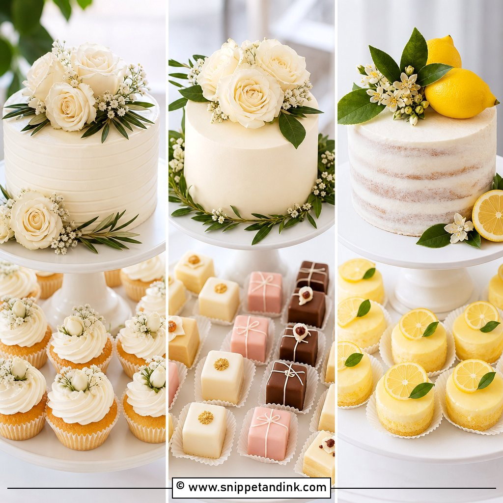 25 Wedding Cake with Small Cakes for Stylish Dessert Tables