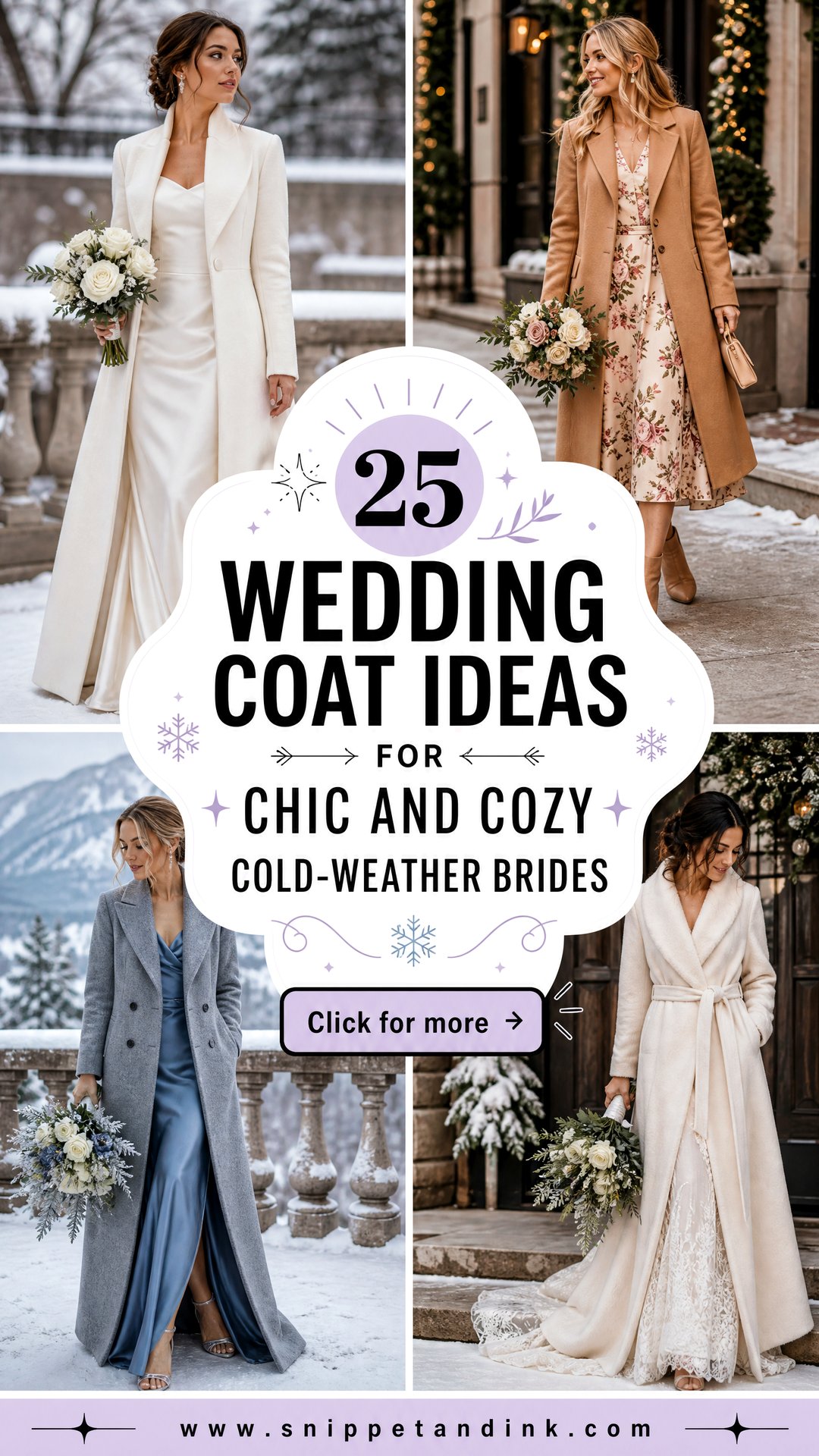25 Wedding Coat Ideas for Chic and Cozy Cold-Weather Brides - 25 Wedding Coat Ideas for Chic and Cozy Cold-Weather Brides