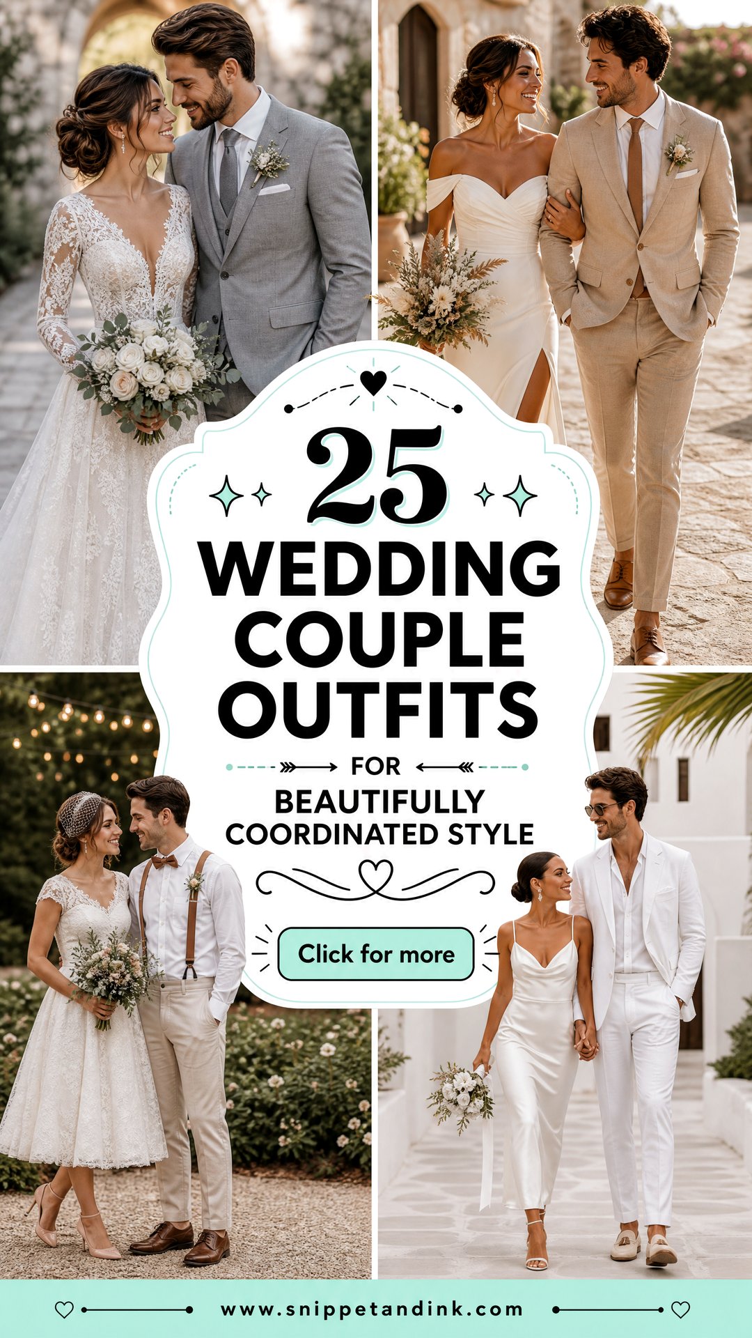 25 Wedding Couple Outfits for Beautifully Coordinated Style - 25 Wedding Couple Outfits for Beautifully Coordinated Style
