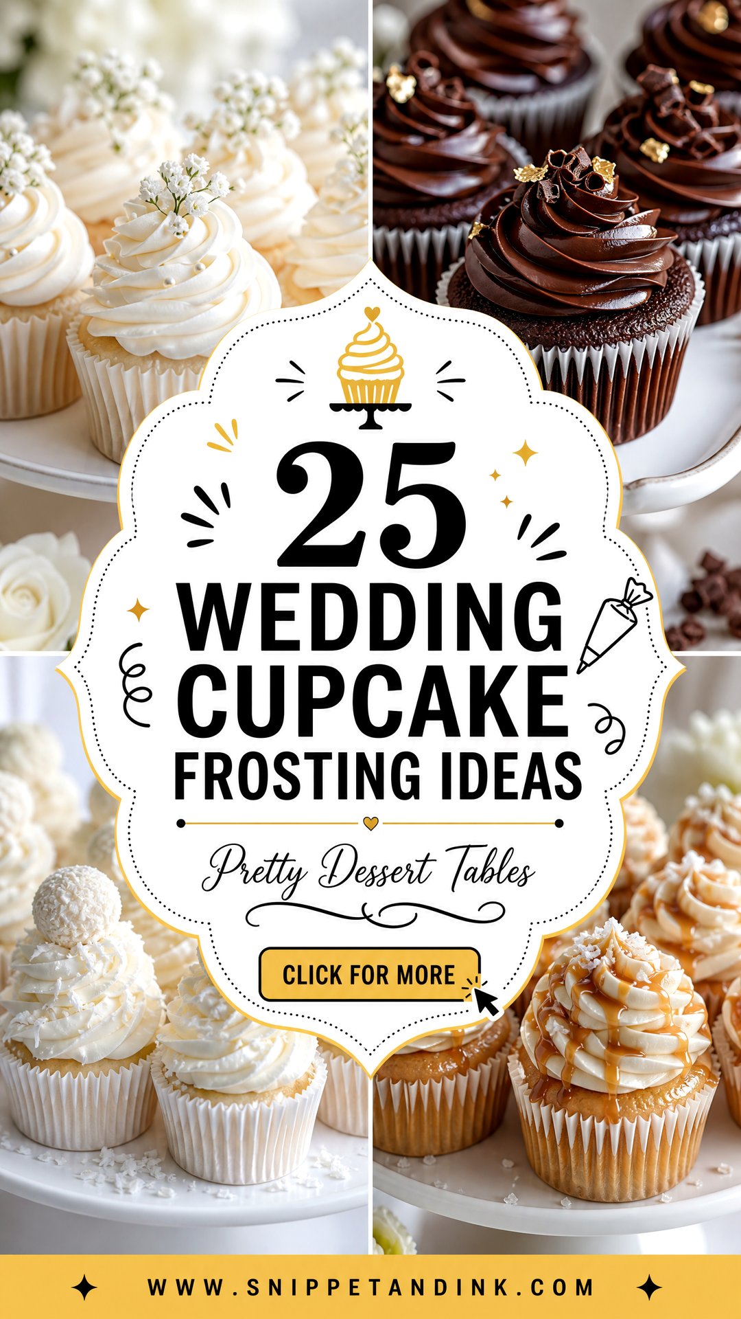 25 Wedding Cupcake Frosting Ideas for Pretty Dessert Tables - 25 Wedding Cupcake Frosting Ideas for Pretty Dessert Tables