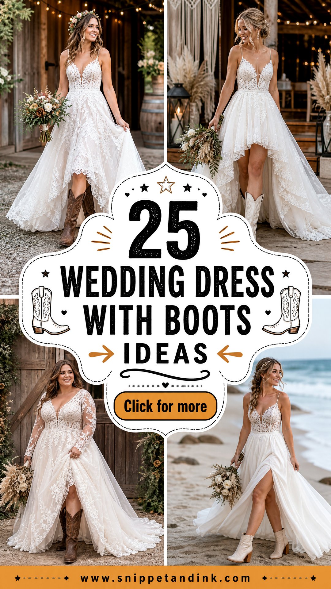 25 Wedding Dress with Boots Ideas Chic Looks for Rustic Brides - 25 Wedding Dress with Boots Ideas: Chic Looks for Rustic Brides