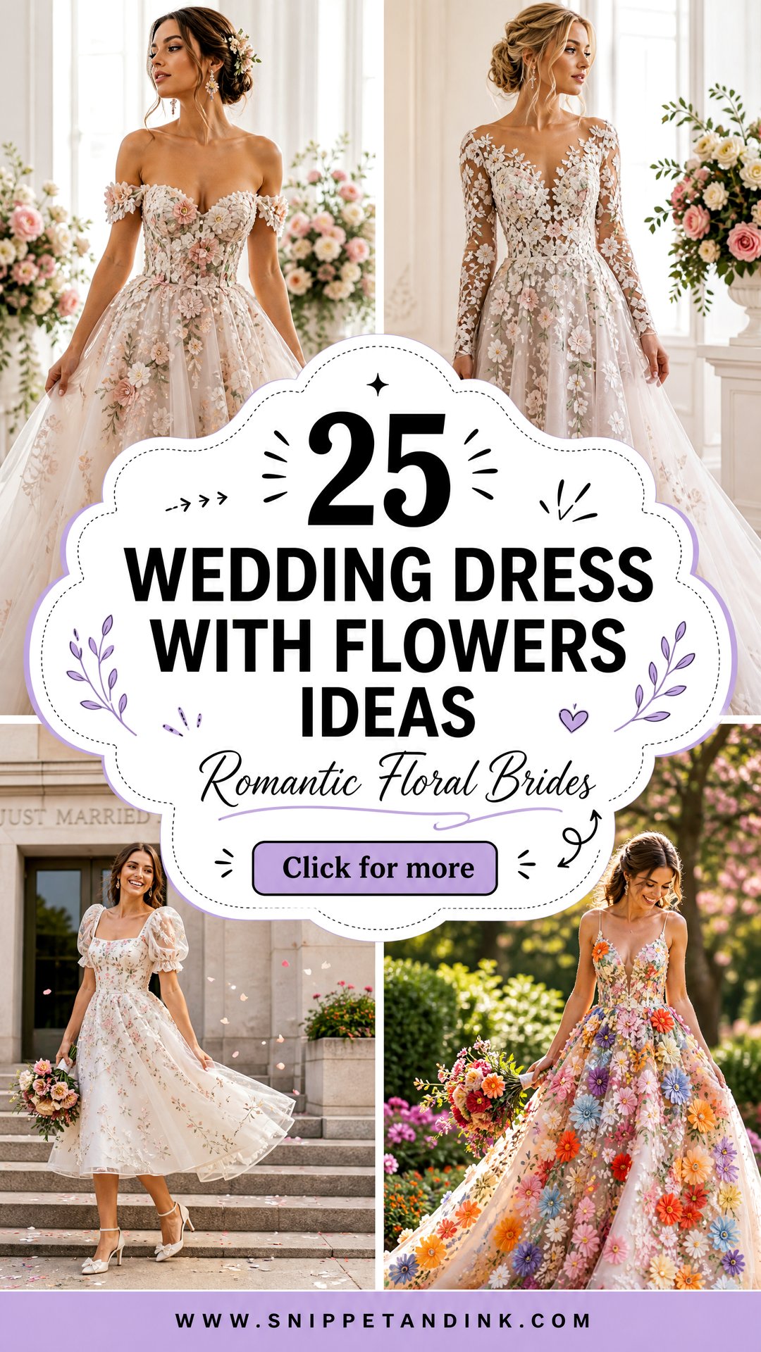 25 Wedding Dress with Flowers Ideas for Romantic Brides - 25 Wedding Dress with Flowers Ideas for Romantic Brides