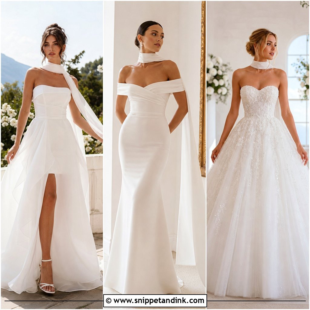 25 Wedding Dress with Neck Scarf Ideas Chic Bridal Styling Tips