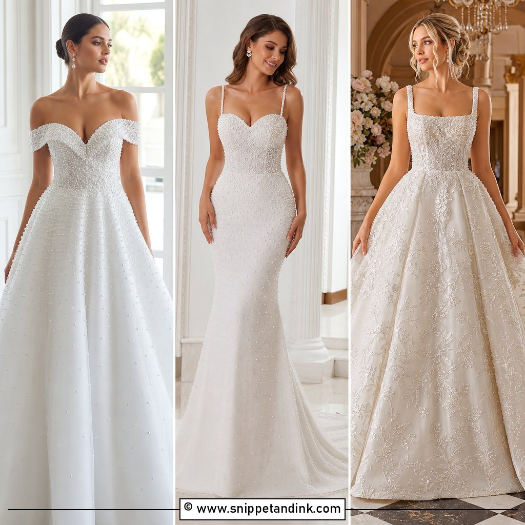 25 Wedding Dress with Pearls Ideas for Luxe Bridal Style