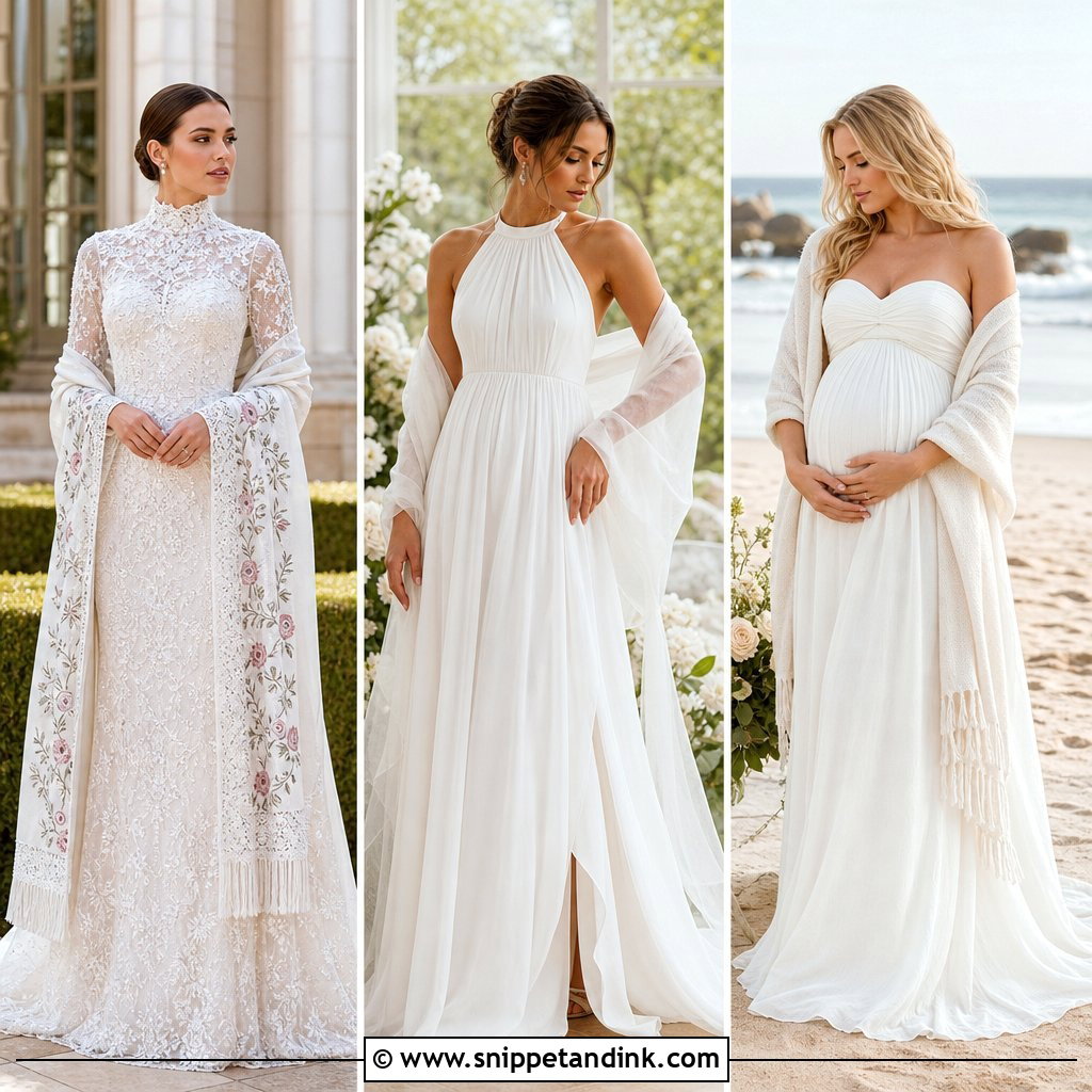 25 Wedding Dress with Shawl Ideas for Chic Winter Brides