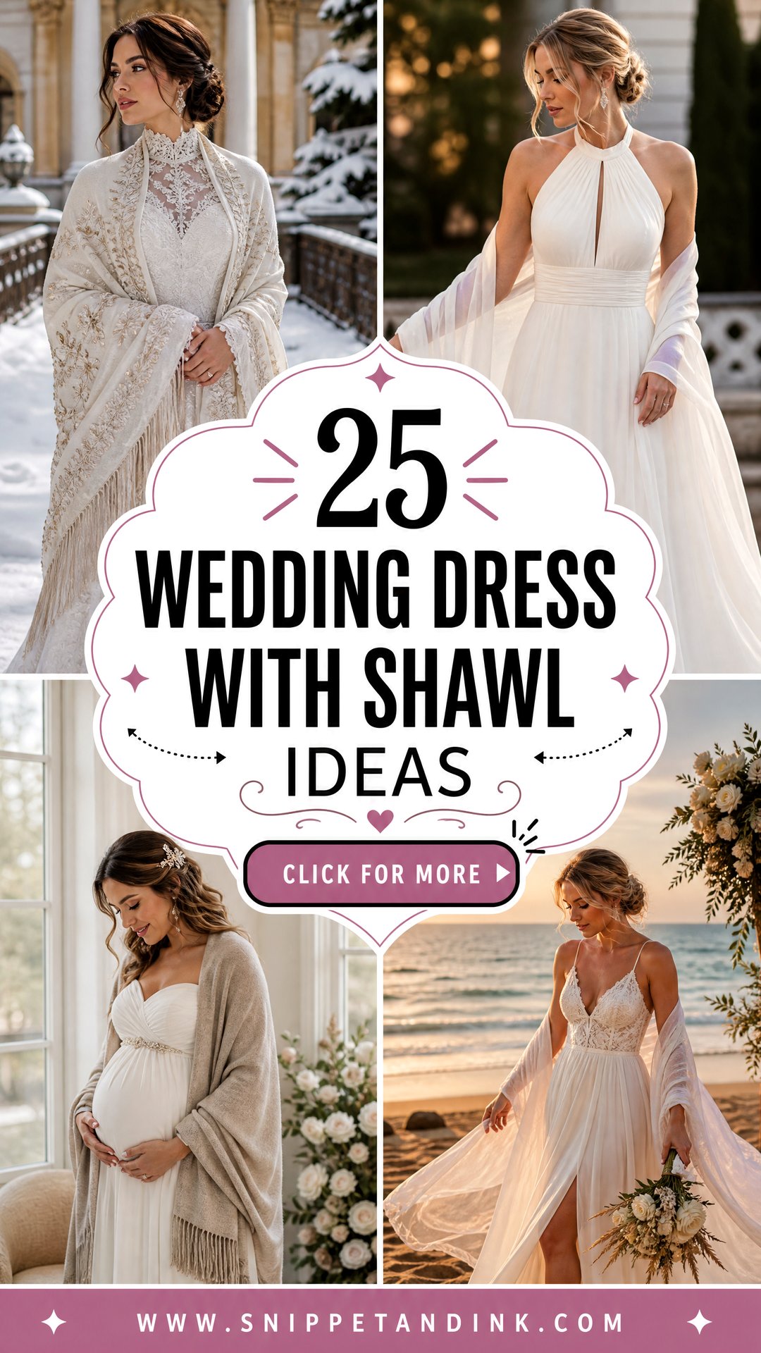 25 Wedding Dress with Shawl Ideas for Chic Winter Brides - 25 Wedding Dress with Shawl Ideas for Chic Winter Brides