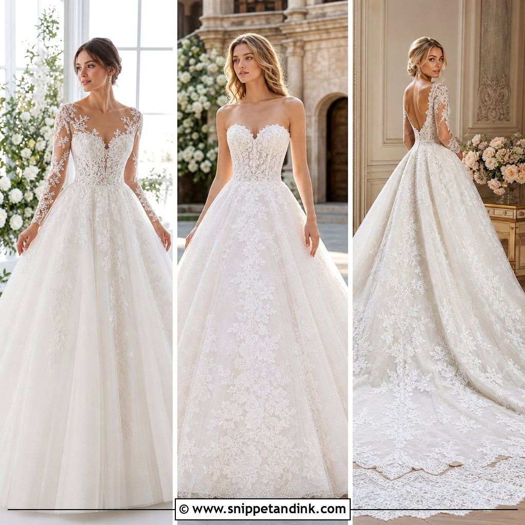 25 Wedding Dresses Lace Ballgown Styles for Timeless Romance