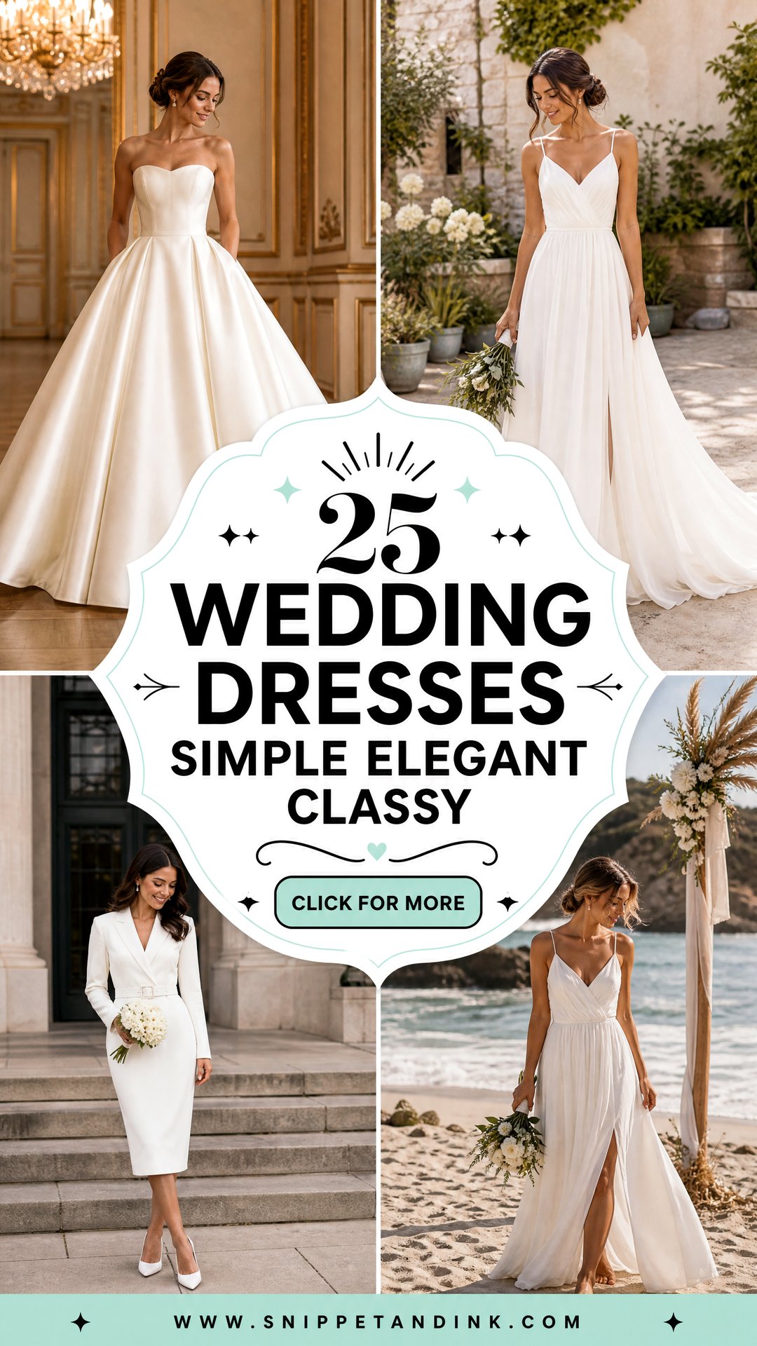 25 Wedding Dresses Simple Elegant Classy Timeless Bridal Looks - 25 Wedding Dresses Simple Elegant Classy: Timeless Bridal Looks