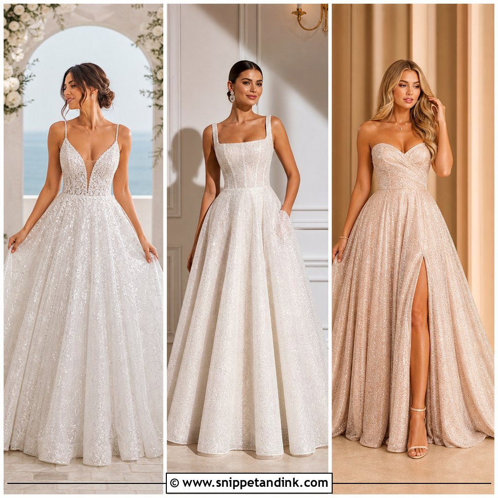 25 Wedding Dresses Sparkly for a Dazzling Bridal Look