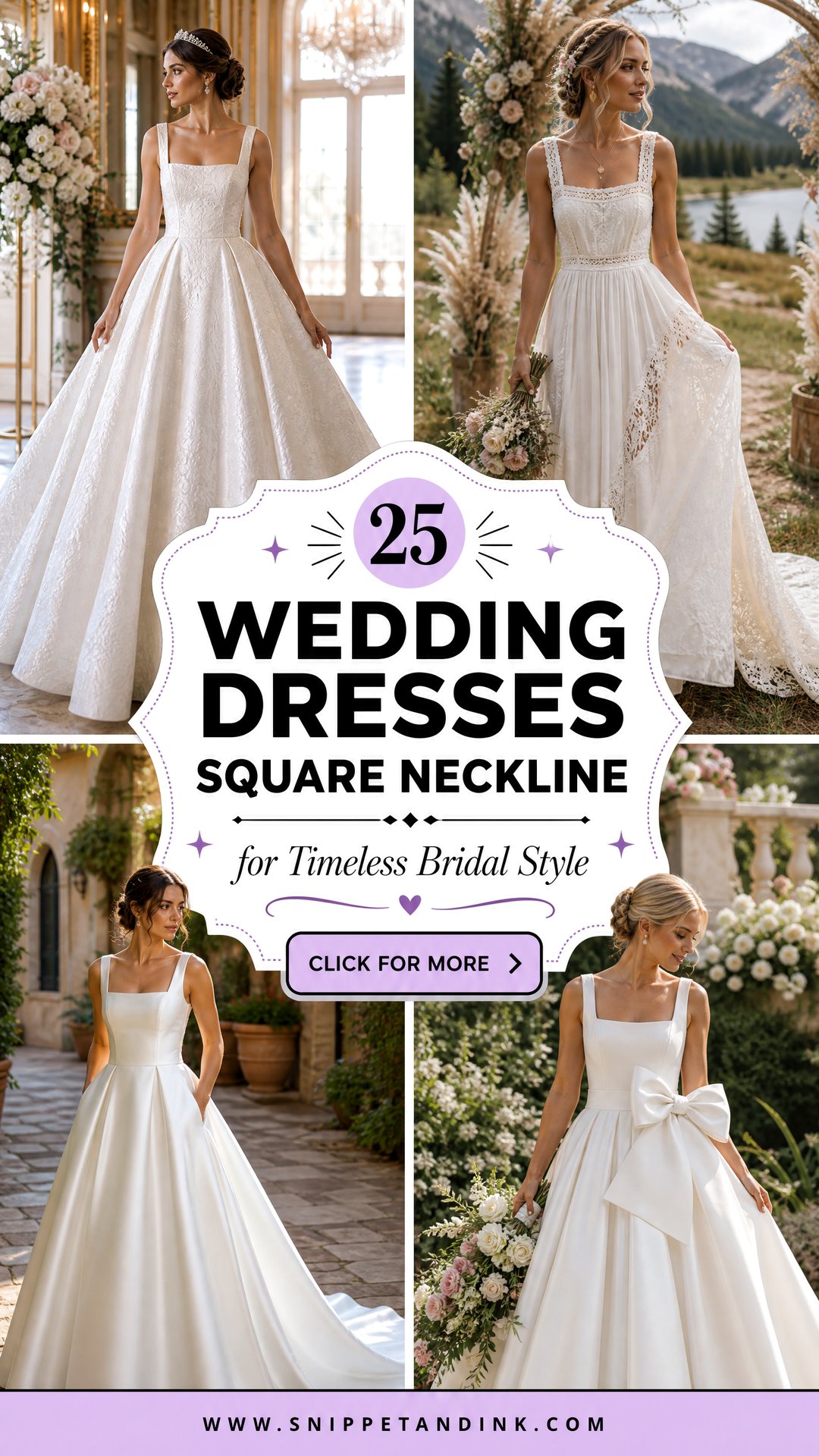 25 Wedding Dresses Square Neckline for Timeless Bridal Style - 25 Wedding Dresses Square Neckline for Timeless Bridal Style