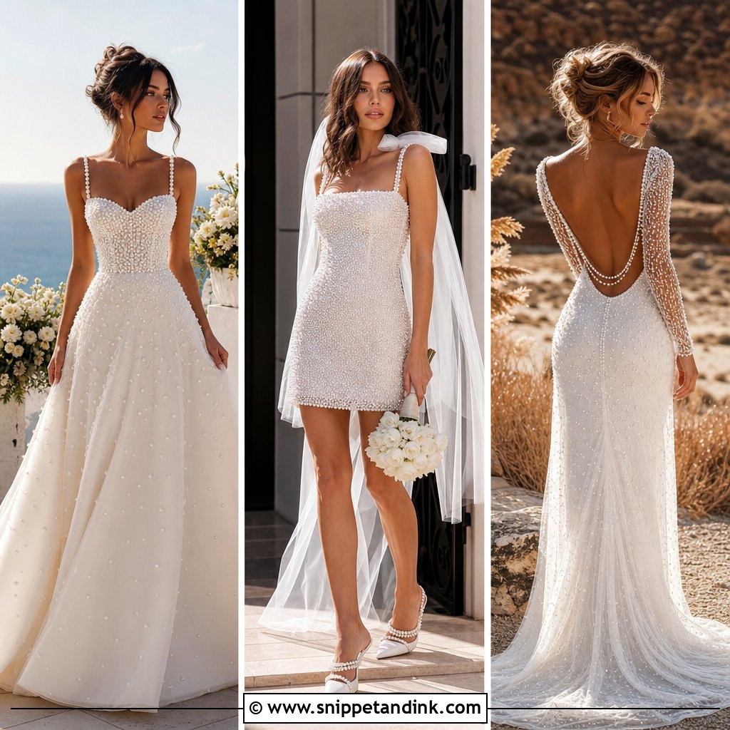25 Wedding Dresses with Pearls: Luxe Looks for Timeless Brides