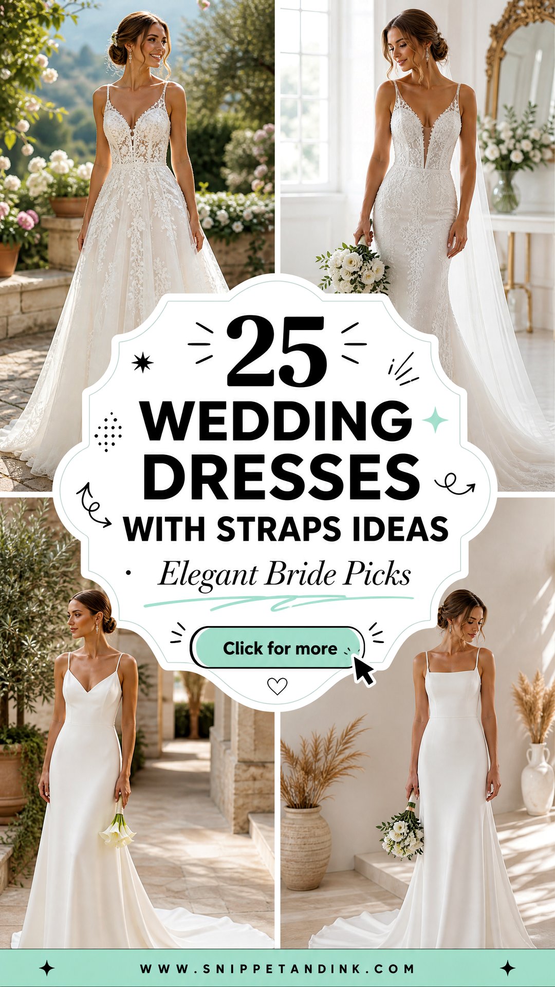 25 Wedding Dresses with Straps Ideas for Elegant Brides - 25 Wedding Dresses with Straps Ideas for Elegant Brides
