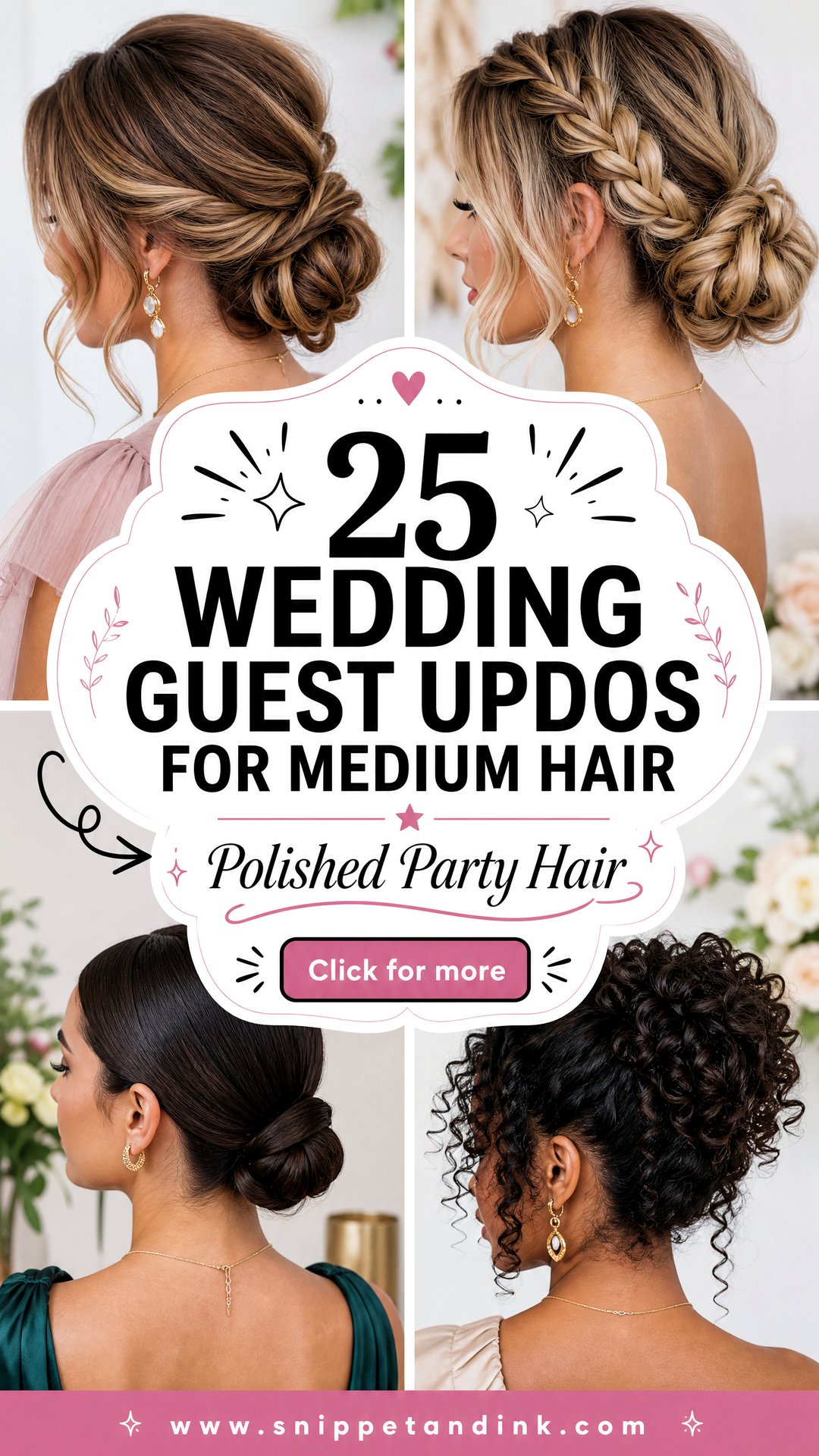 25 Wedding Guest Updos for Medium Hair to Look Polished - 25 Wedding Guest Updos for Medium Hair to Look Polished