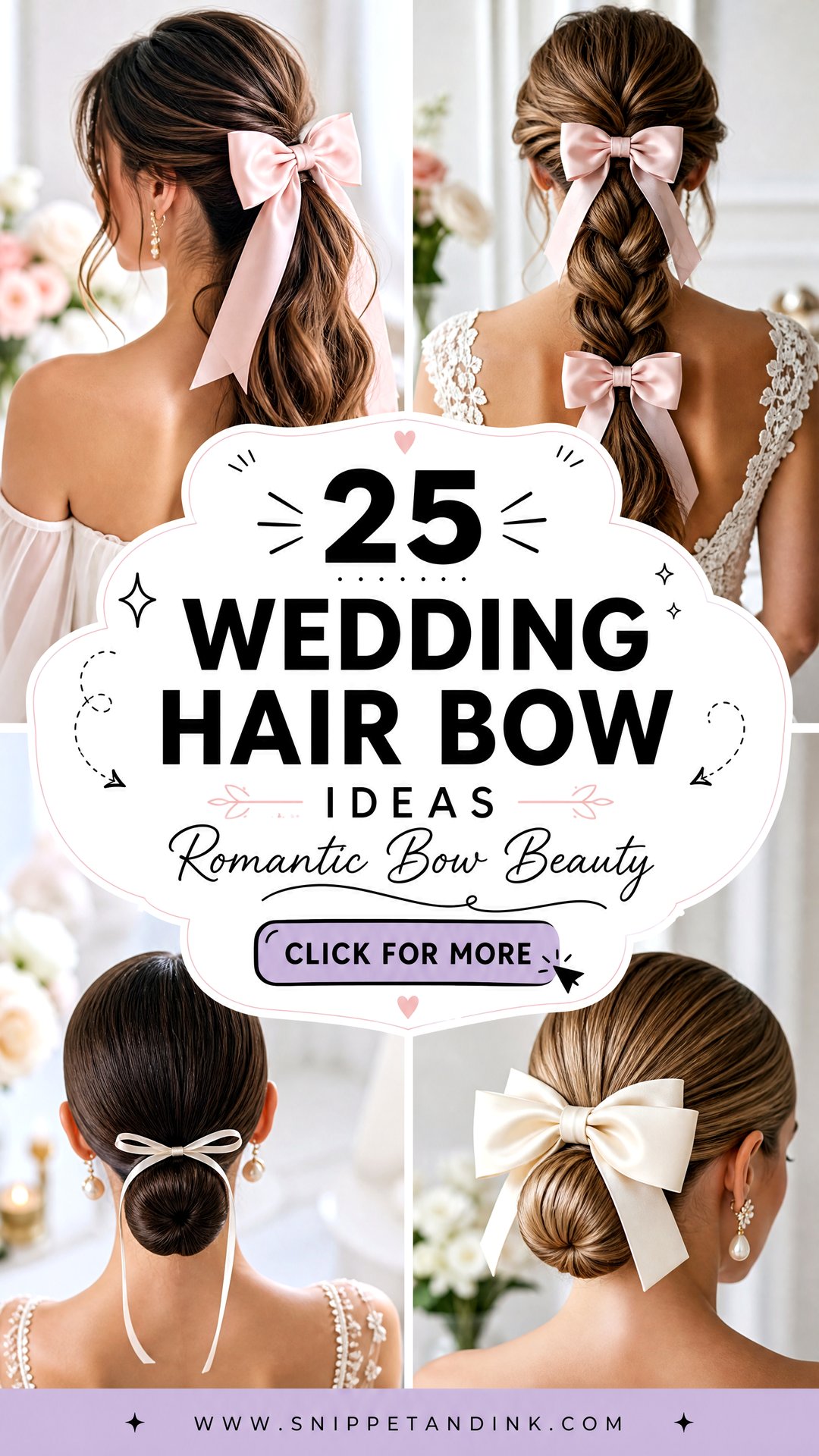 25 Wedding Hair Bow Ideas for Romantic Bridal Style - 25 Wedding Hair Bow Ideas for Romantic Bridal Style