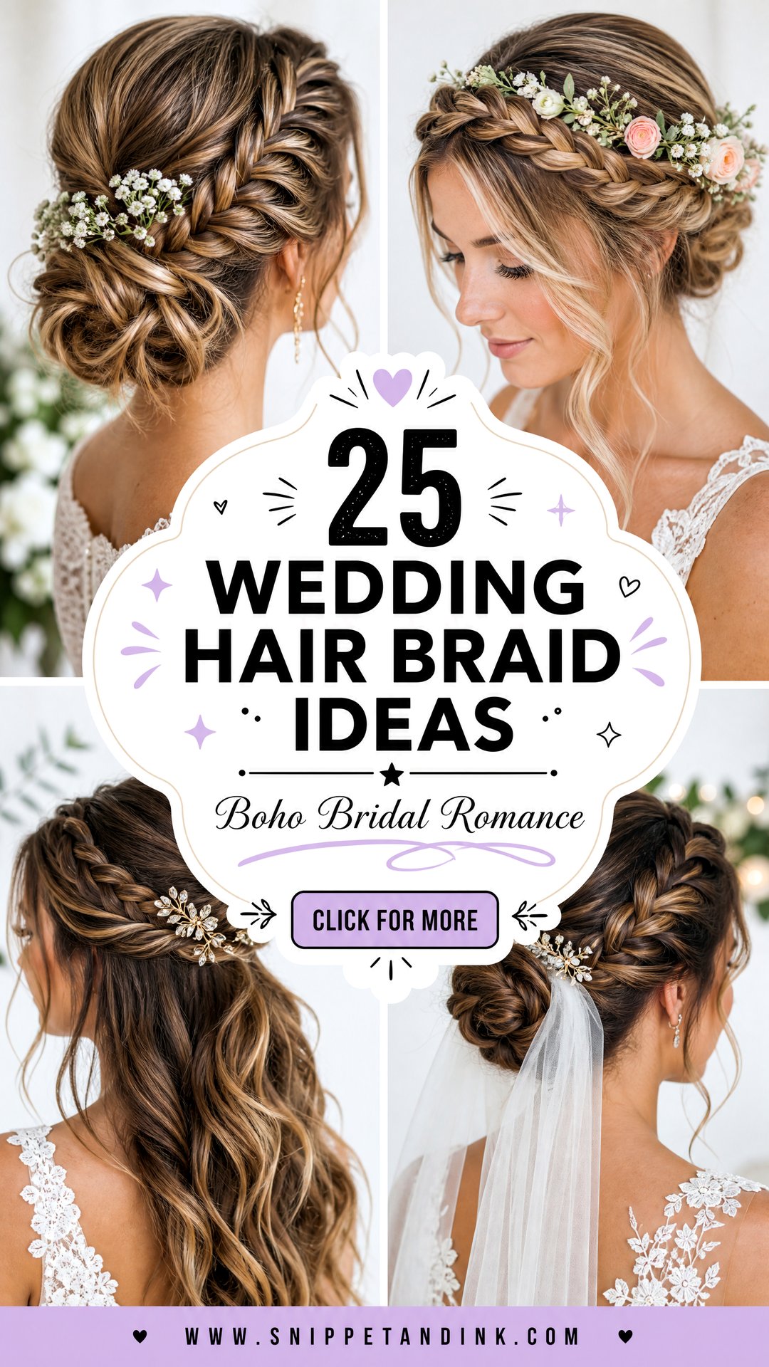 25 Wedding Hair Braid Ideas for Romantic Boho Bridal Style - 25 Wedding Hair Braid Ideas for Romantic Boho Bridal Style