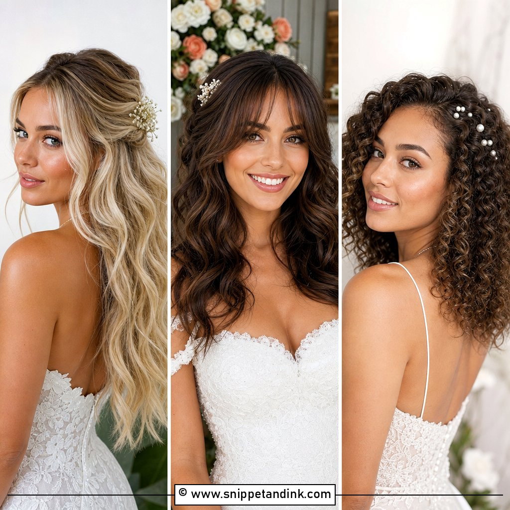 25 Wedding Hair Down with Curls for Soft Romantic Style