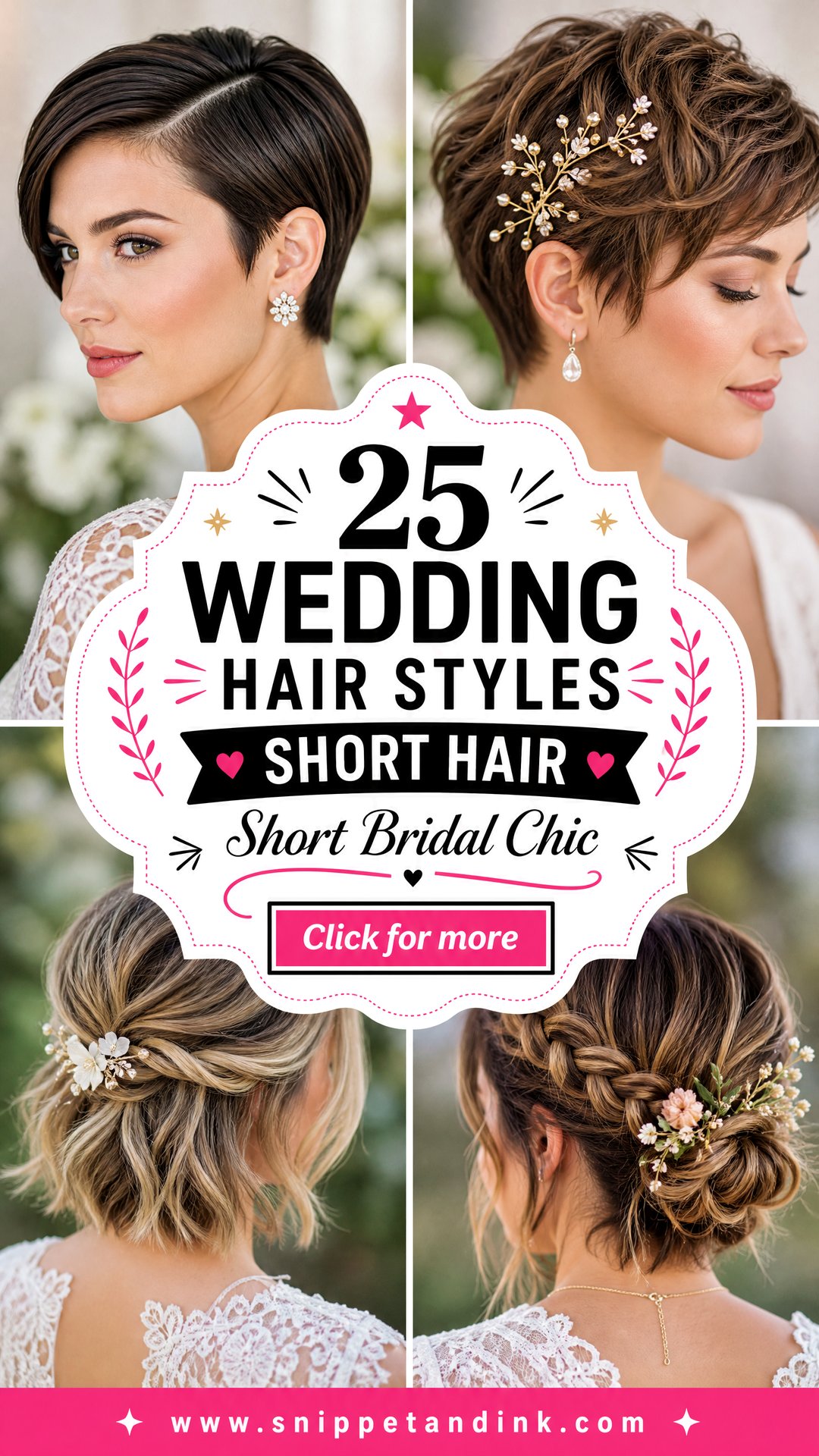 25 Wedding Hair Styles Short Hair Brides Can Wear Beautifully - 25 Wedding Hair Styles Short Hair Brides Can Wear Beautifully