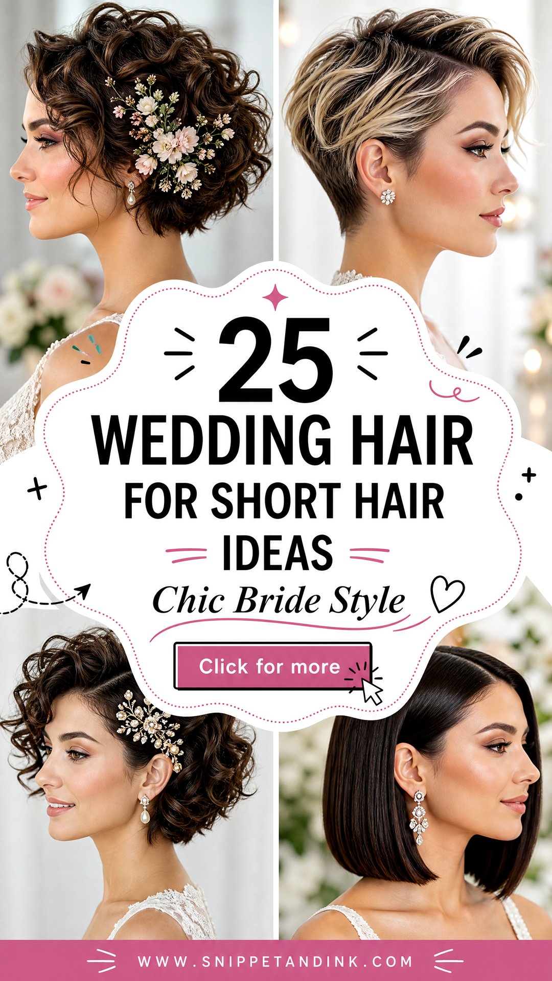 25 Wedding Hair for Short Hair Ideas for Chic Brides - 25 Wedding Hair for Short Hair Ideas for Chic Brides