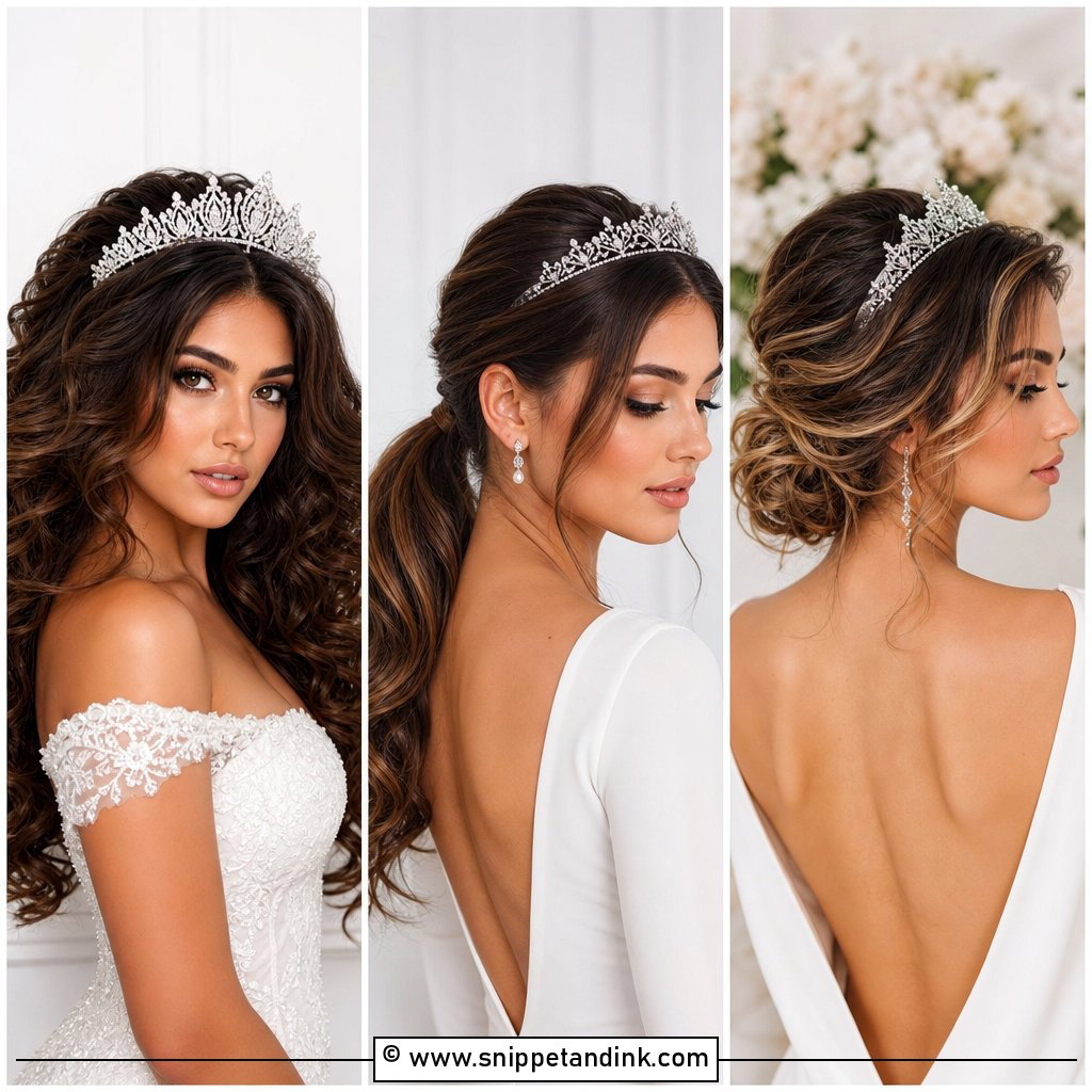 25 Wedding Hair with Tiara Ideas for a Regal Bridal Moment