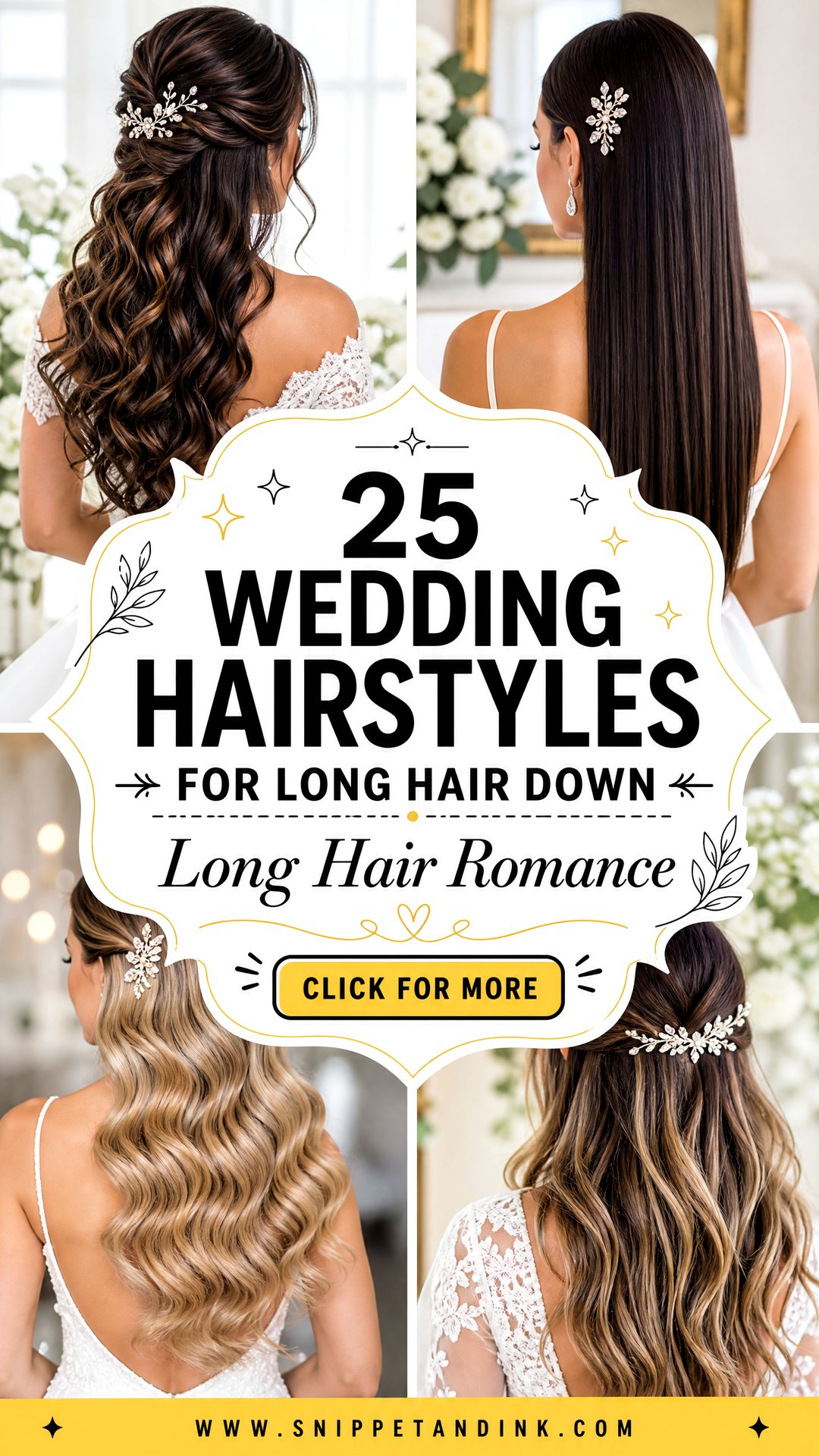 25 Wedding Hairstyles for Long Hair Down Brides Will Love - 25 Wedding Hairstyles for Long Hair Down Brides Will Love