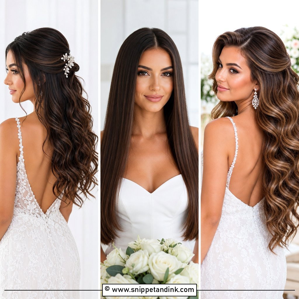 25 Wedding Hairstyles for Long Hair Down Brides Will Love