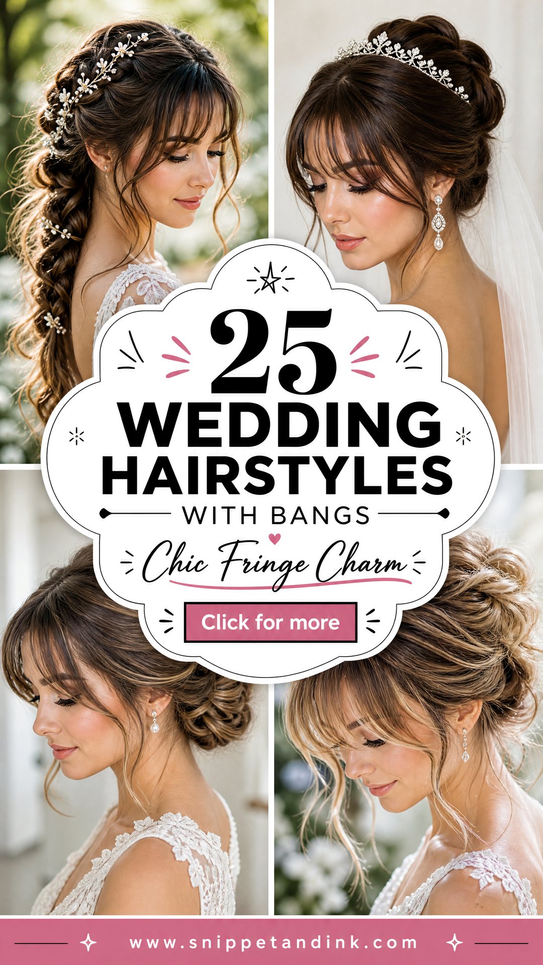 25 Wedding Hairstyles with Bangs for Chic Bridal Beauty - 25 Wedding Hairstyles with Bangs for Chic Bridal Beauty