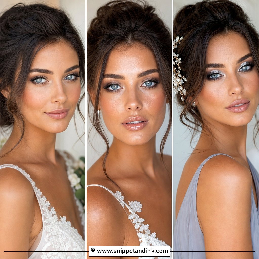 25 Wedding Makeup for Blue Eyes Brunette Soft Glam