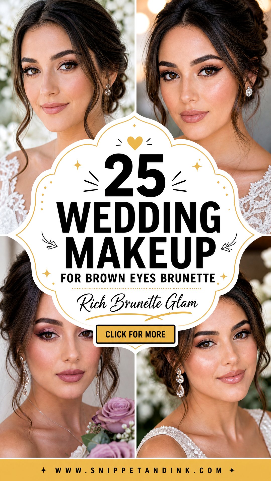 25 Wedding Makeup for Brown Eyes Brunette Rich Glam - 25 Wedding Makeup for Brown Eyes Brunette: Rich Glam