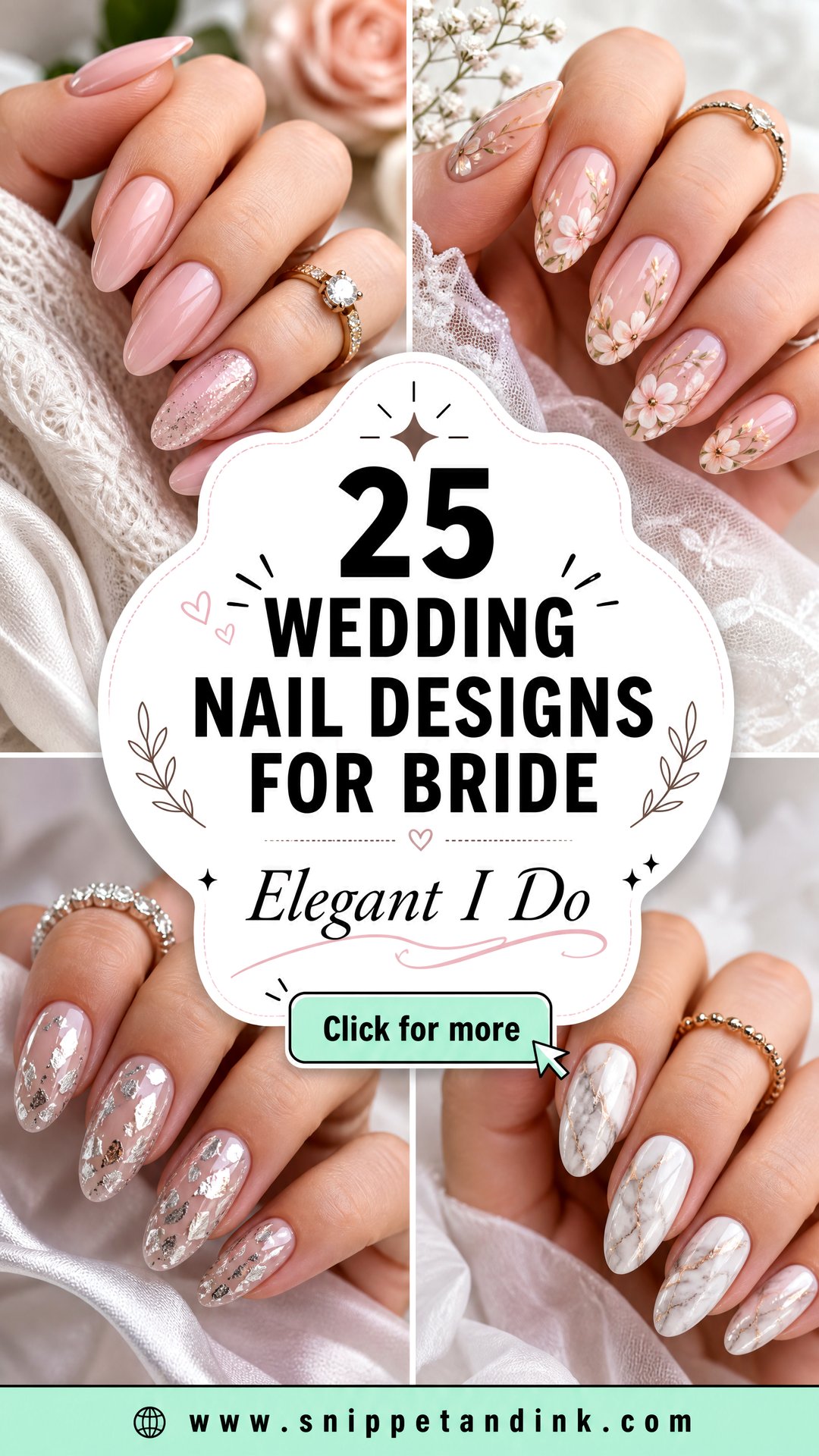25 Wedding Nail Designs for Bride Elegant I Do Details - 25 Wedding Nail Designs for Bride: Elegant I Do Details