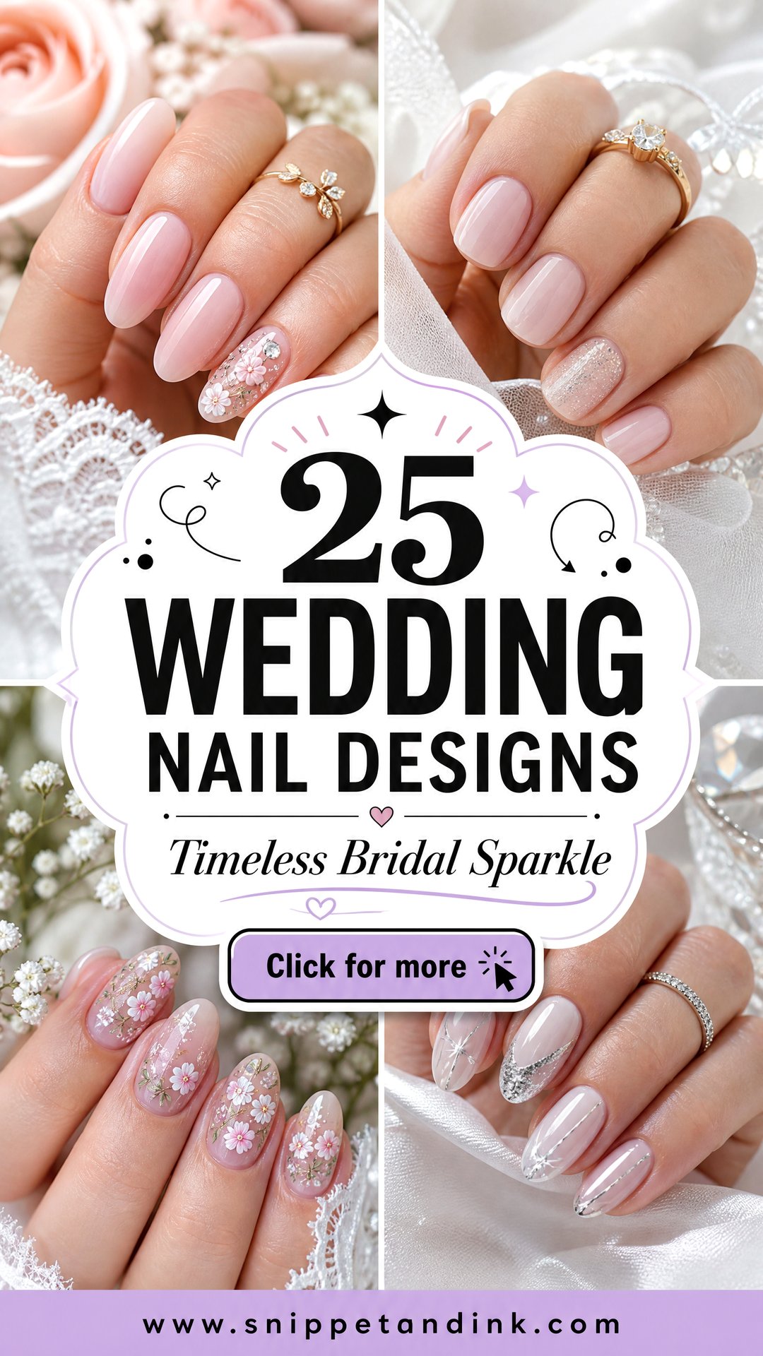 25 Wedding Nail Designs for Timeless Bridal Sparkle - 25 Wedding Nail Designs for Timeless Bridal Sparkle
