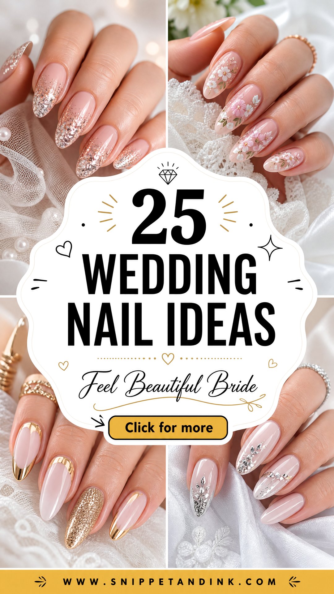 25 Wedding Nail Ideas for the Bride to Feel Beautiful - 25 Wedding Nail Ideas for the Bride to Feel Beautiful
