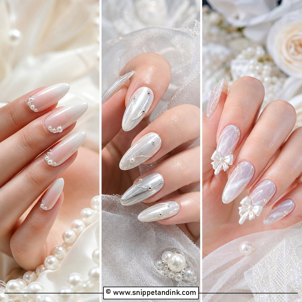 25 Wedding Nails with Pearls for Elegant Bridal Sparkle